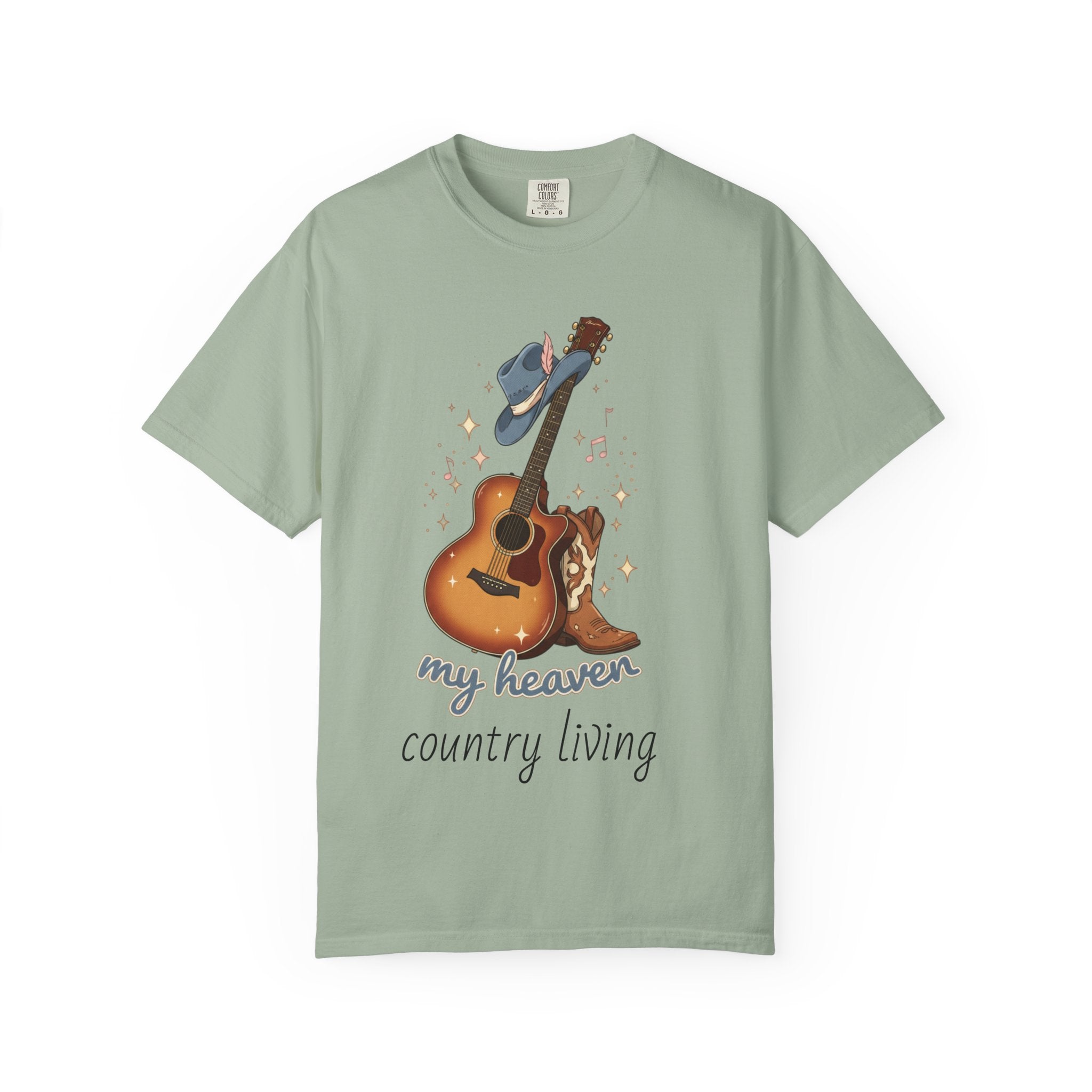 Country Music Guitar T-Shirt — "Country Is My Heaven" Graphic Tee