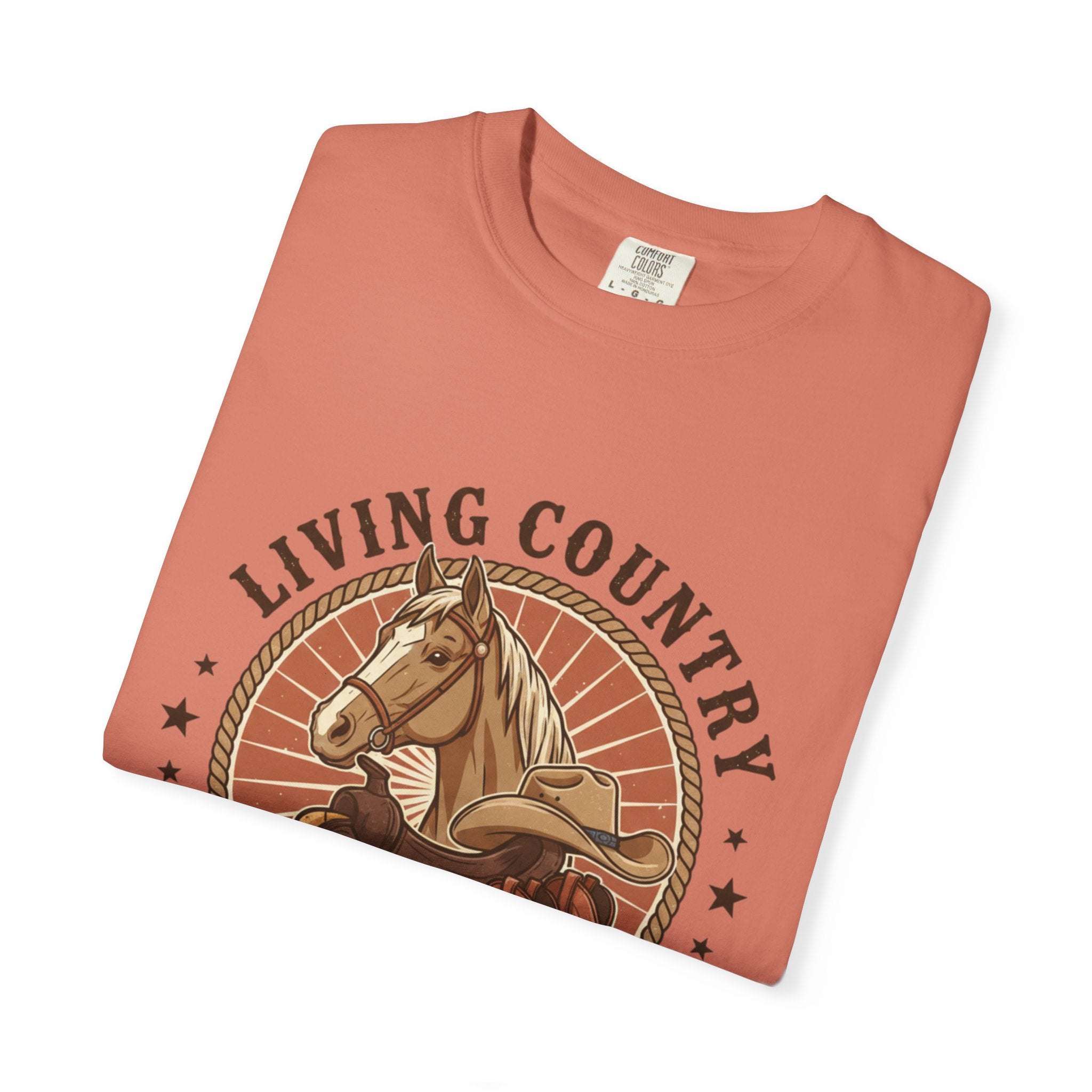 Living Country Horse T-Shirt — Rustic Western Rodeo Graphic Tee