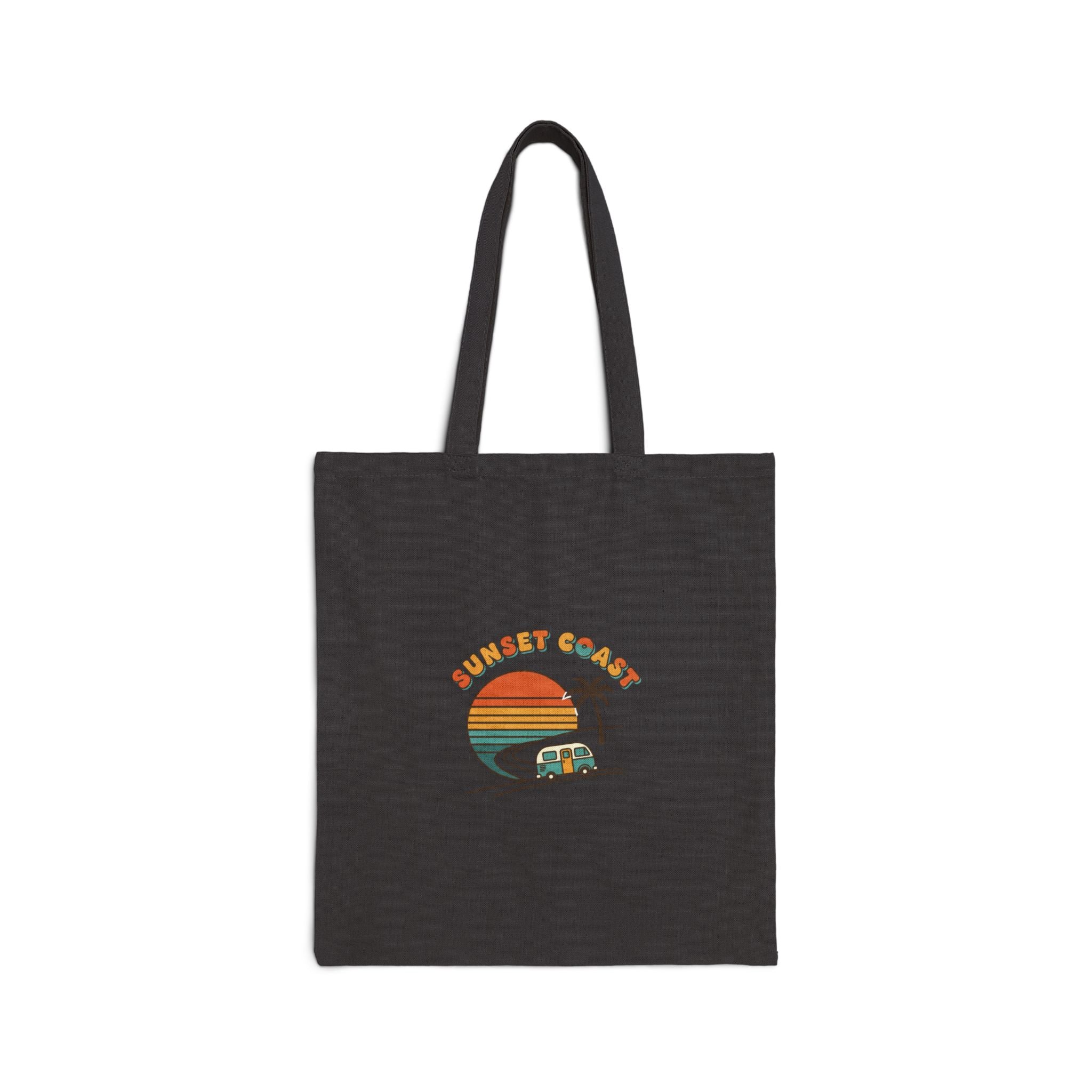 Sunset Coast Tote | 1970s Retro Surf Graphic, vintage palm golden hour