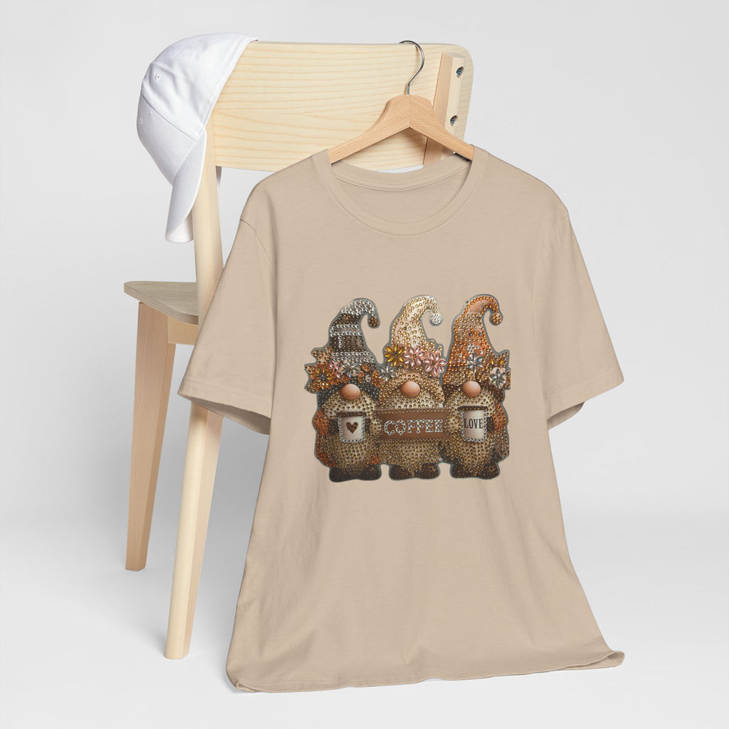 Coffee Gnome T-Shirt — Cozy Rustic Gnomes with 'Coffee' Sign
