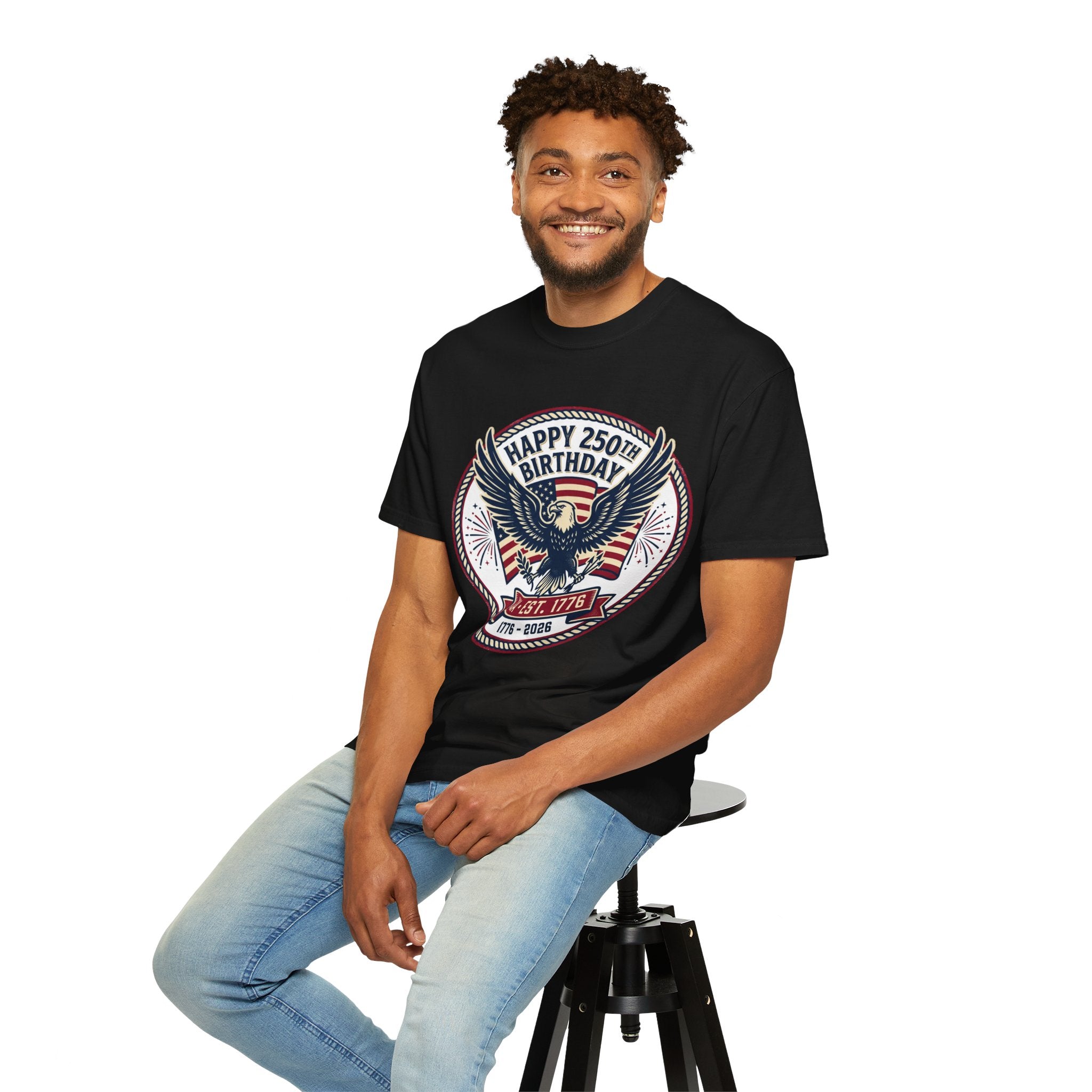 250th Birthday USA Eagle T-Shirt — Happy 250th Birthday 1776–2026 Patriotic Tee