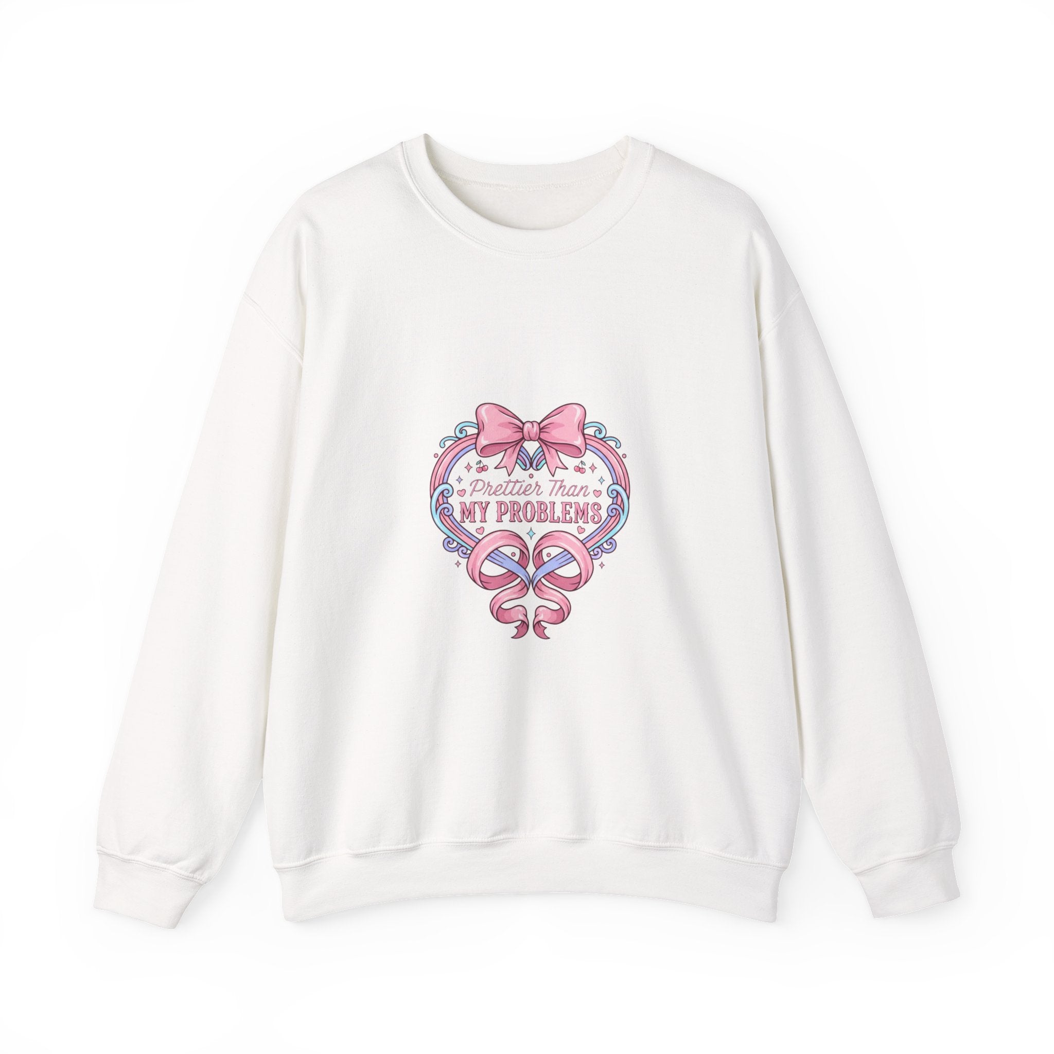 My Problems Heart Ribbon Sweatshirt | Coquette Ribbon Art, Pastel Humor