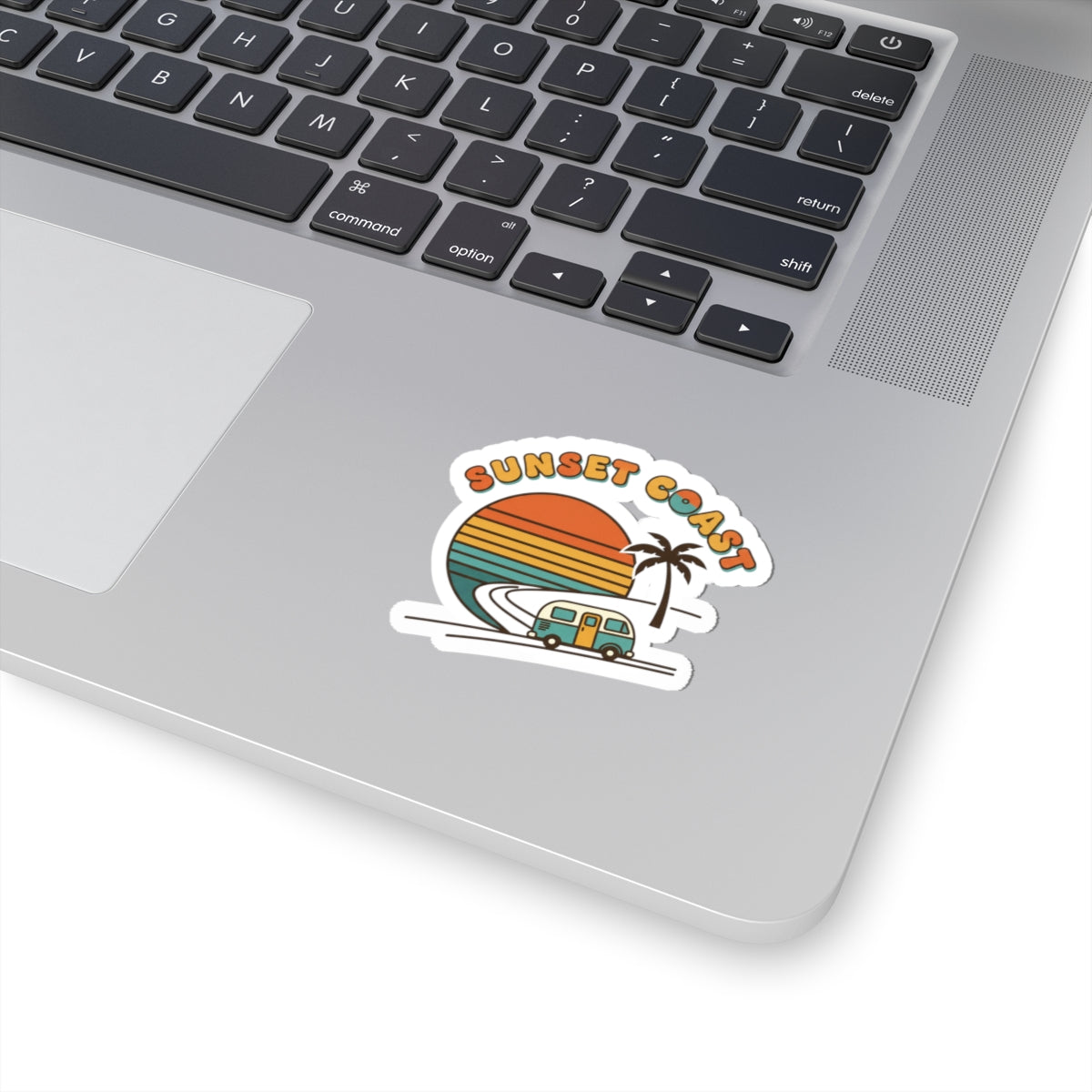 Sunset Coast Retro Surf Sticker | 70s Sunset, Vintage Palm Decal