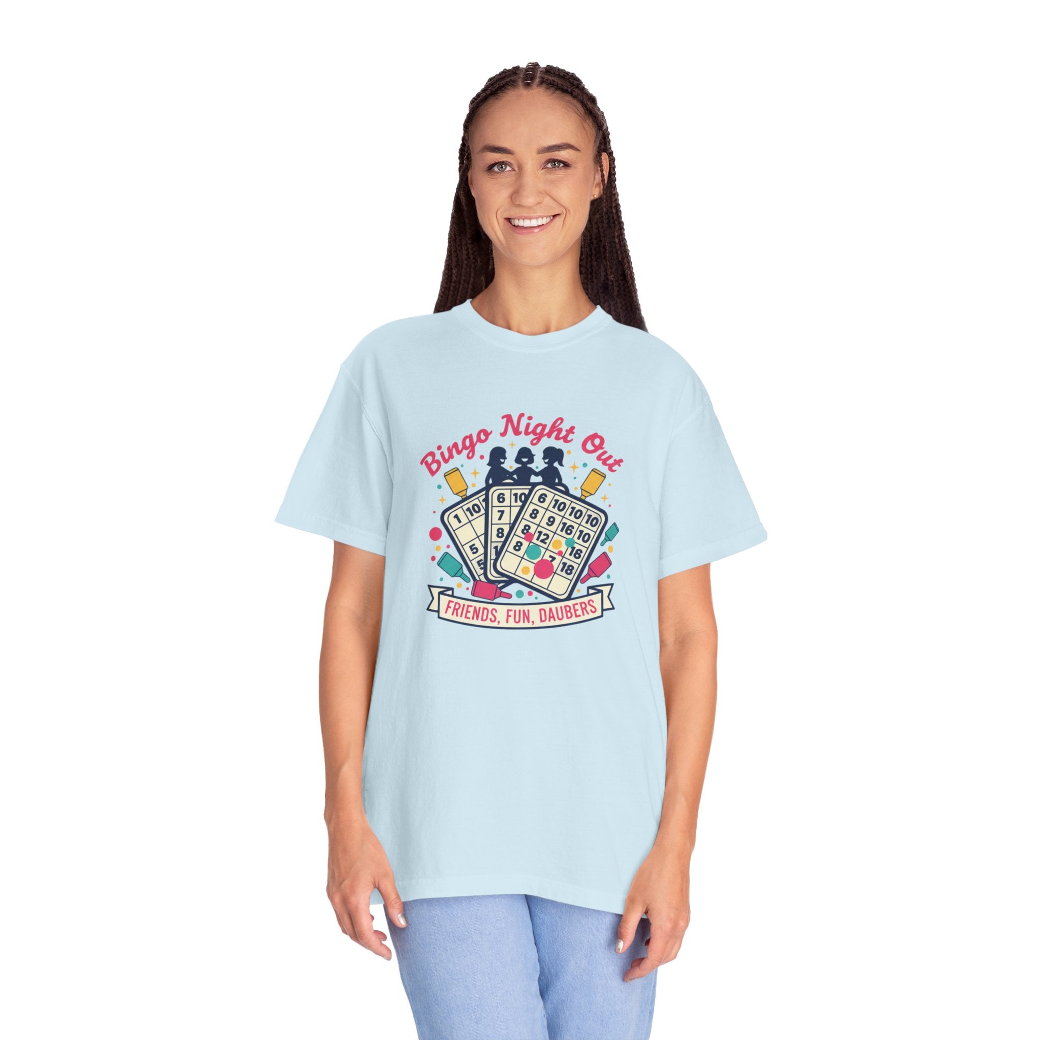 Bingo Night Out T-Shirt — Friends, Fun, Daubers Retro Game Night Tee