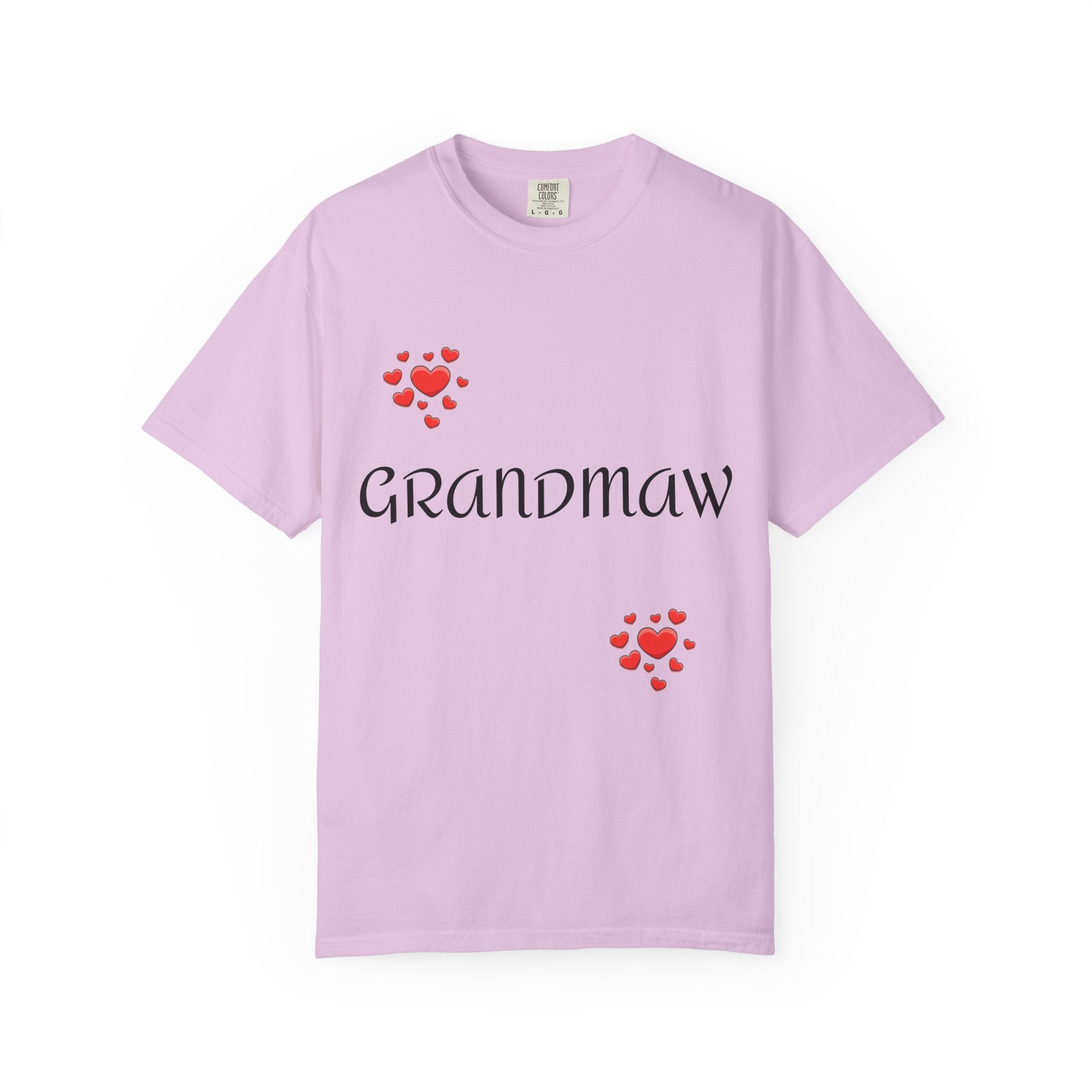Grandmaw Heart Tee — 'GRANDMAW' Script T-Shirt with Red Heart Accents