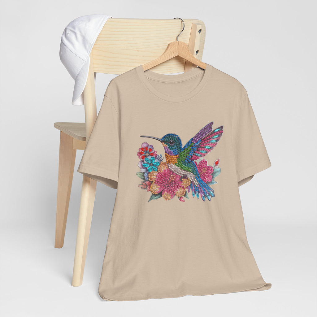 Hummingbird Floral Tee — Colorful -Style Bird Graphic T-Shirt
