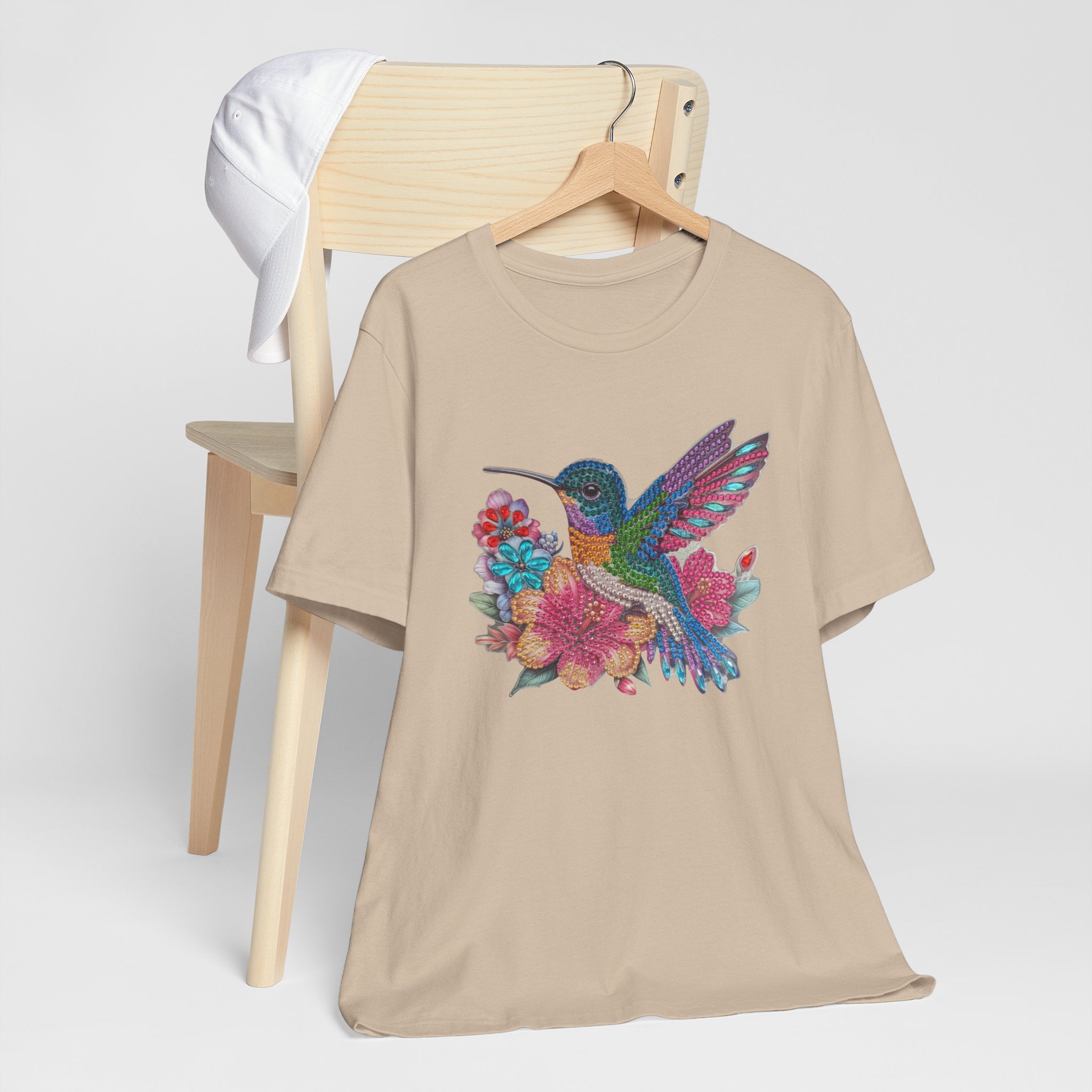 Hummingbird Floral Tee — Colorful -Style Bird Graphic T-Shirt