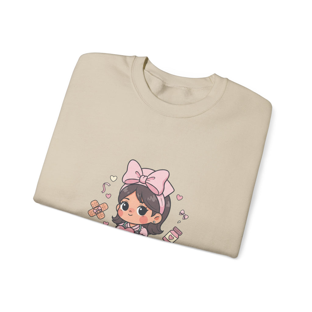 Cute Nurse Graphic Sweatshirt | pastel coquette medical, kawaii nurse merch