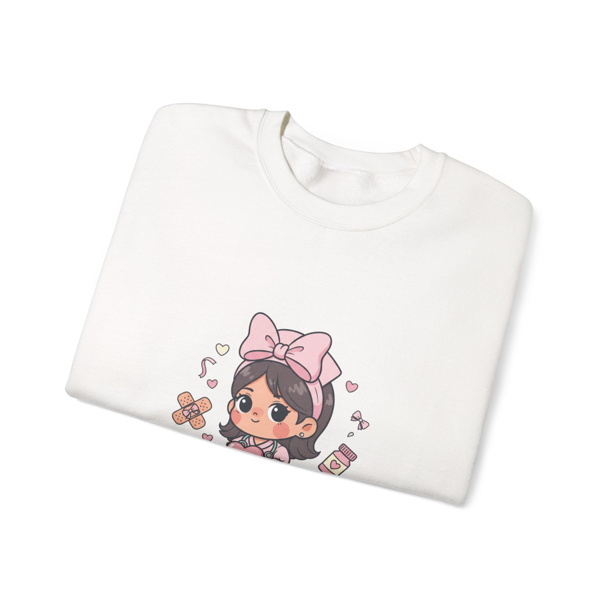 Cute Nurse Graphic Sweatshirt | pastel coquette medical, kawaii nurse merch