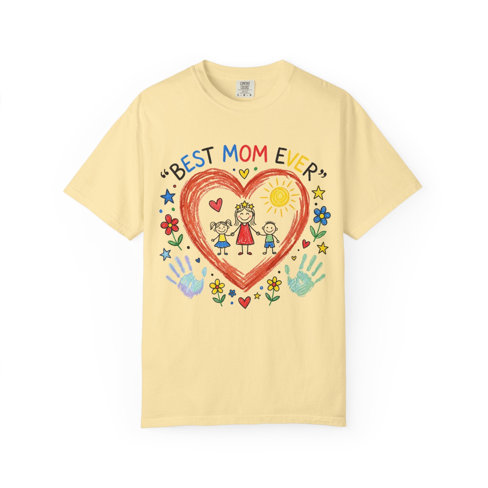 Best Mom Ever T-Shirt — Cute Kids’ Handprint Heart Mother’s Day Tee