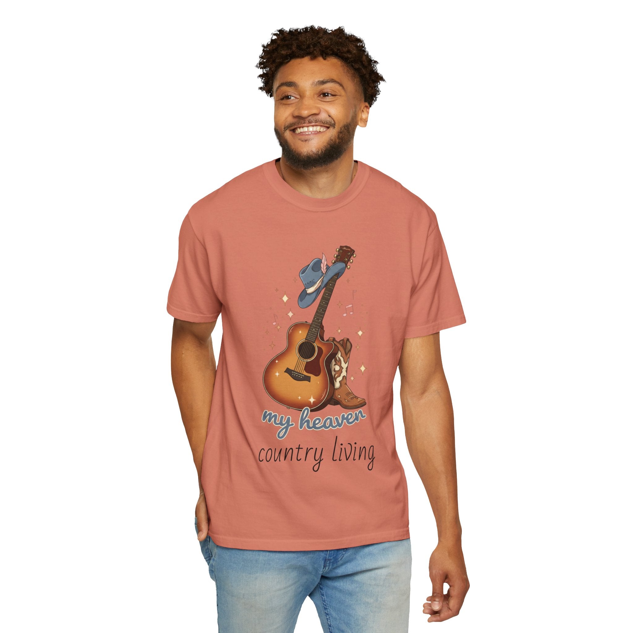 Country Music Guitar T-Shirt — "Country Is My Heaven" Graphic Tee