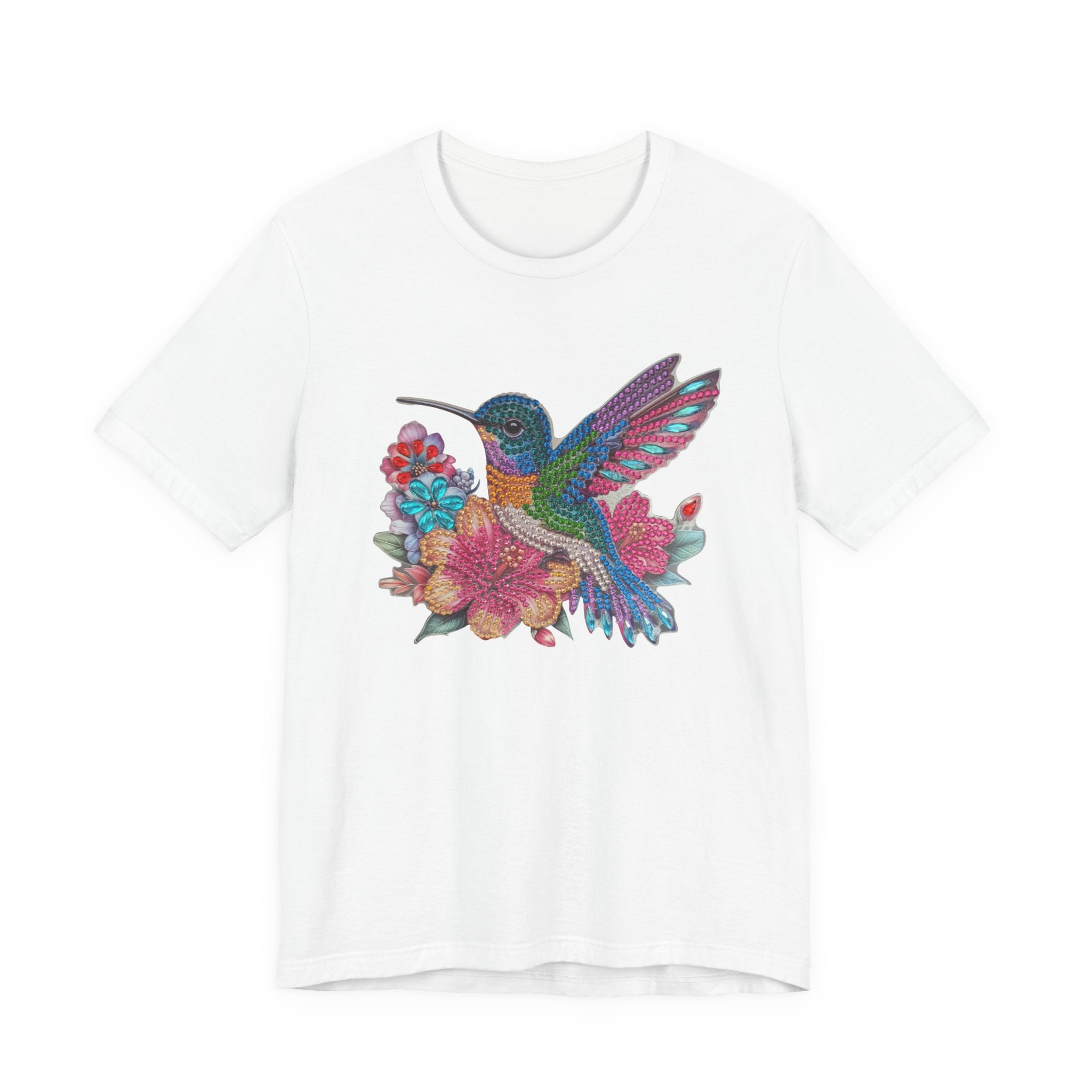 Hummingbird Floral Tee — Colorful -Style Bird Graphic T-Shirt