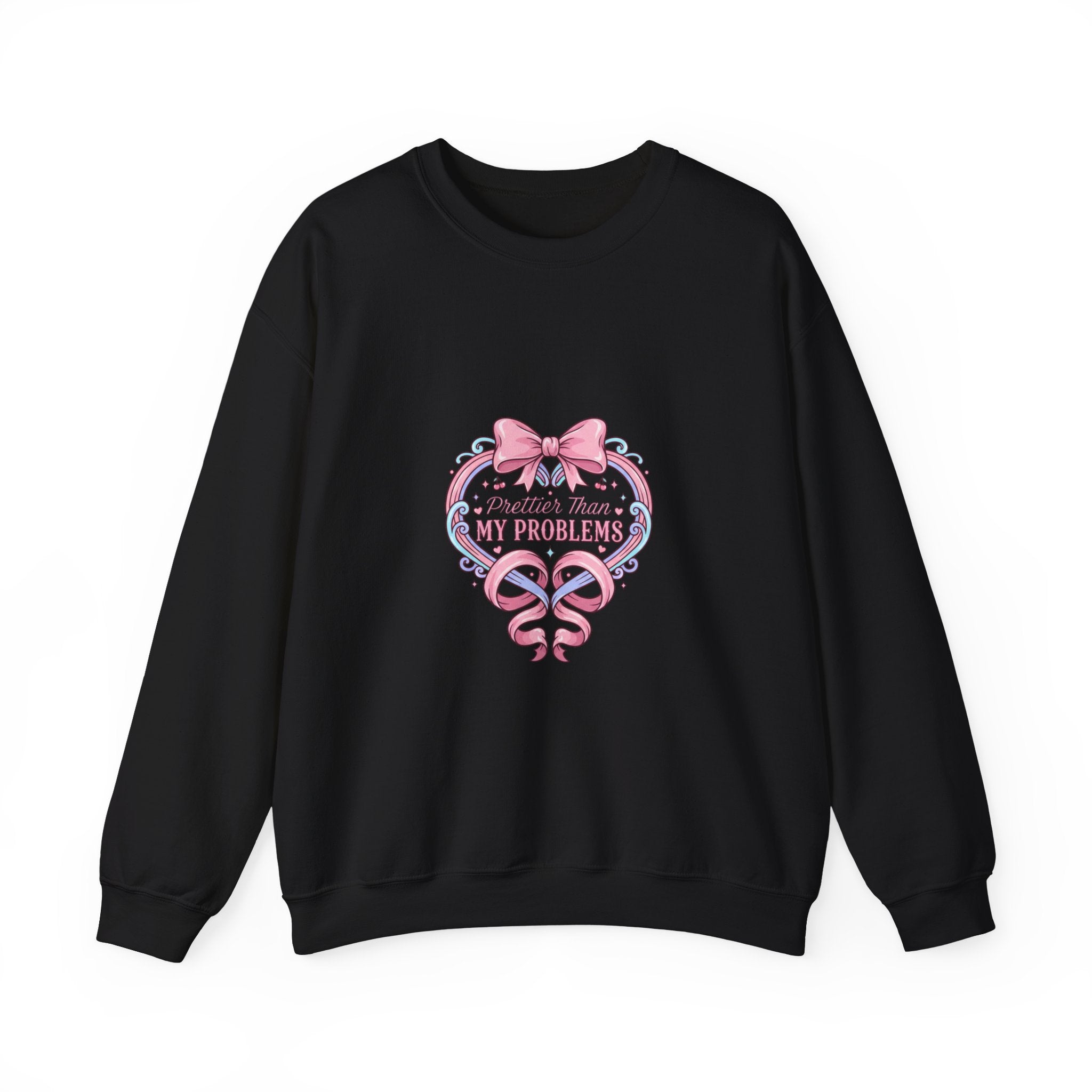 My Problems Heart Ribbon Sweatshirt | Coquette Ribbon Art, Pastel Humor
