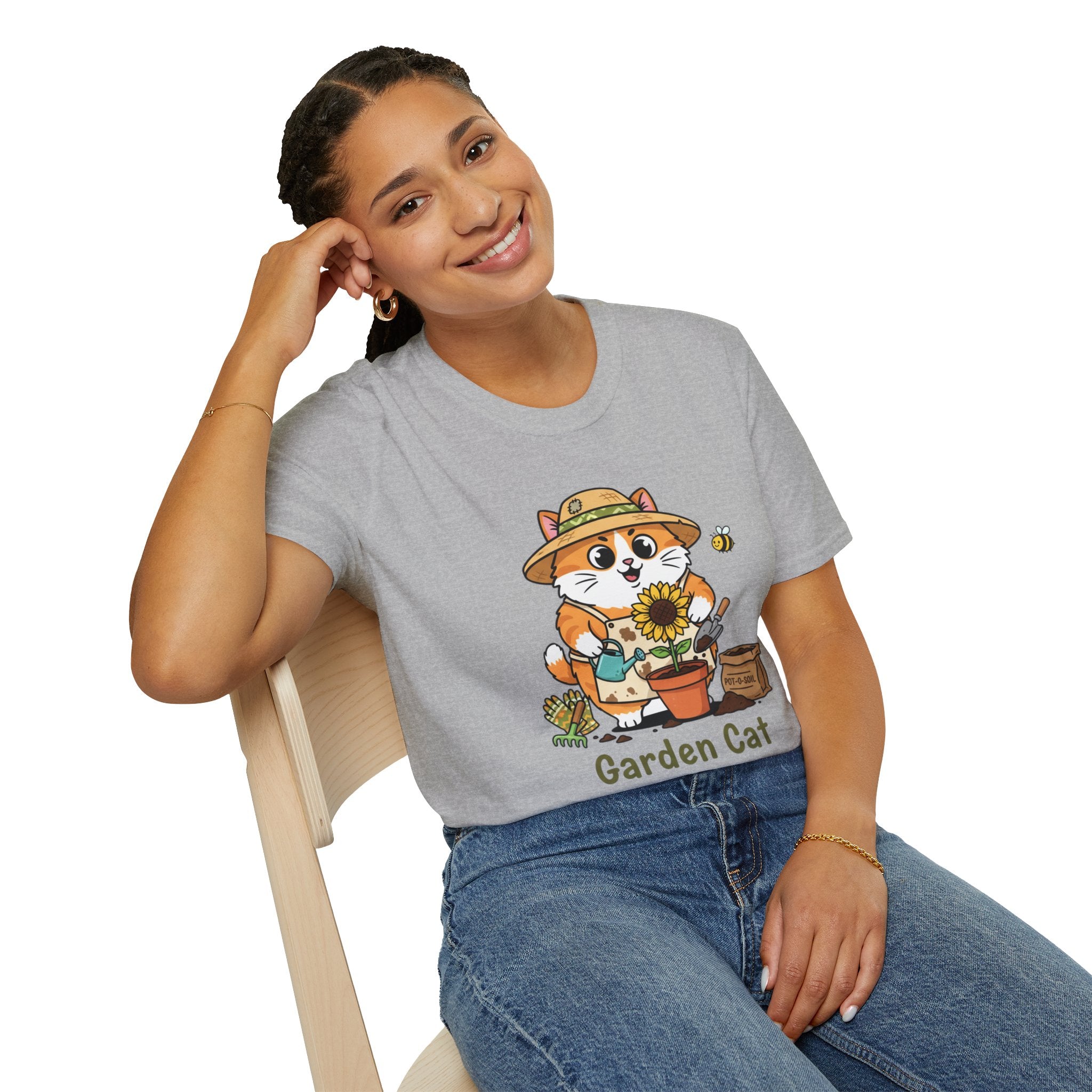 Garden Cat T-Shirt — Cute Gardener Cat Graphic Tee