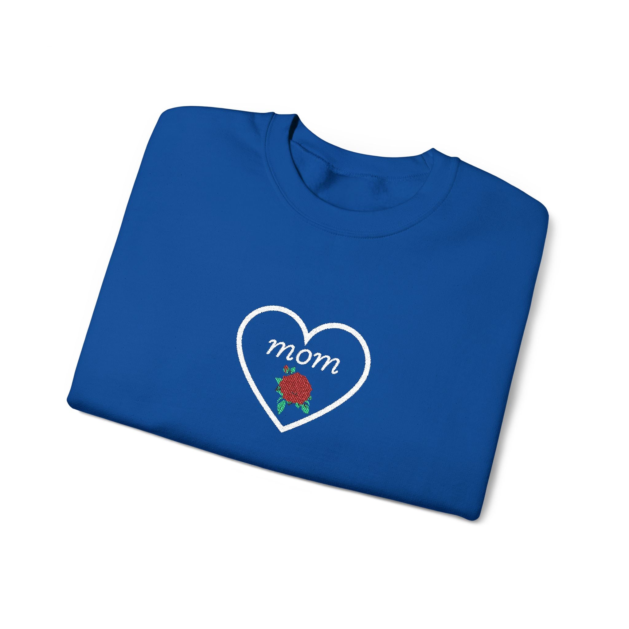 Mom Heart Rose Crewneck Sweatshirt — Mother's Day Gift