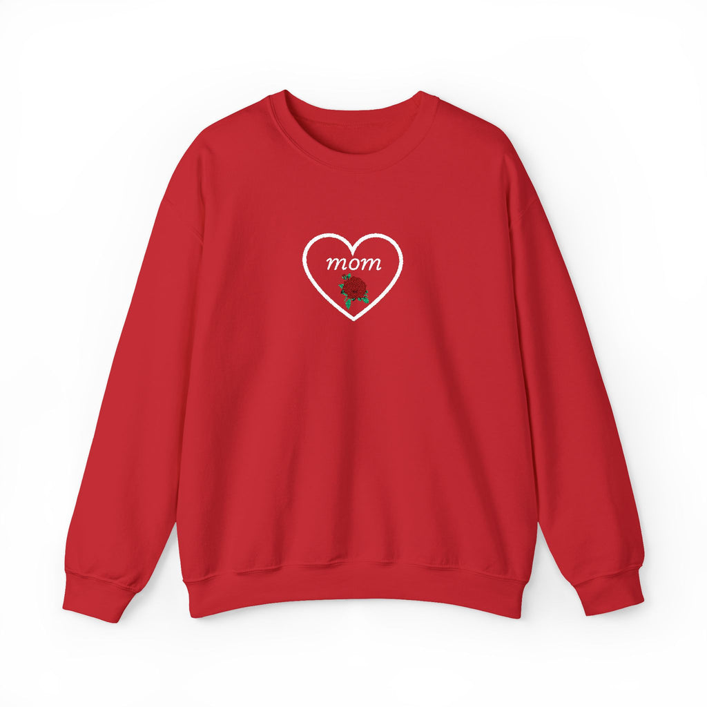 Mom Heart Rose Crewneck Sweatshirt — Mother's Day Gift