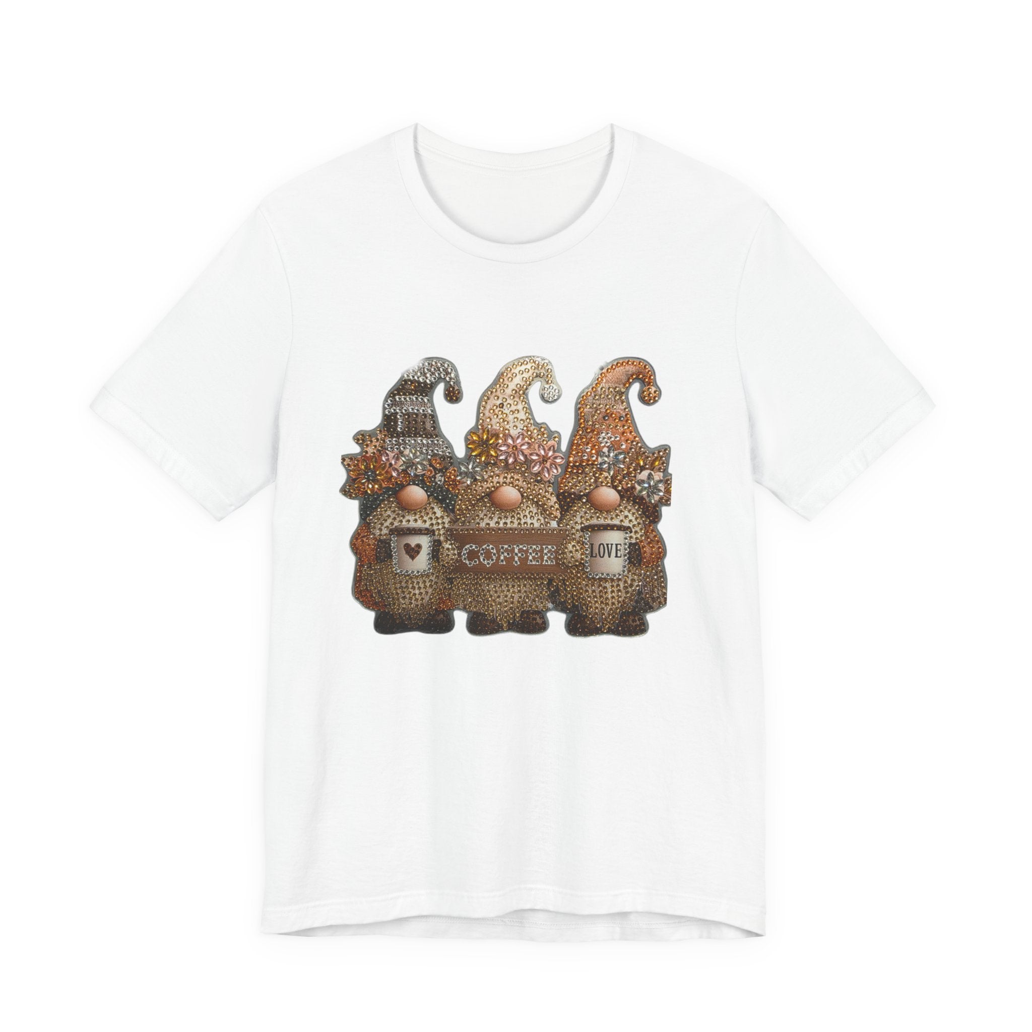 Coffee Gnome T-Shirt — Cozy Rustic Gnomes with 'Coffee' Sign