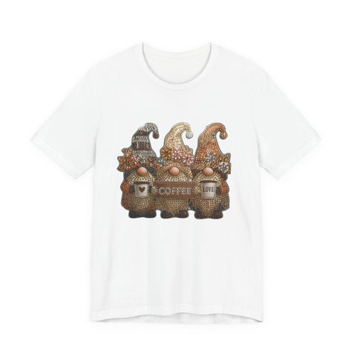 Coffee Gnome T-Shirt — Cozy Rustic Gnomes with 'Coffee' Sign