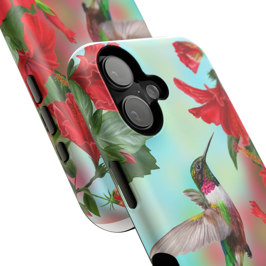 iPhone 17 Hummingbird & Hibiscus Impact-Resistant Phone Case