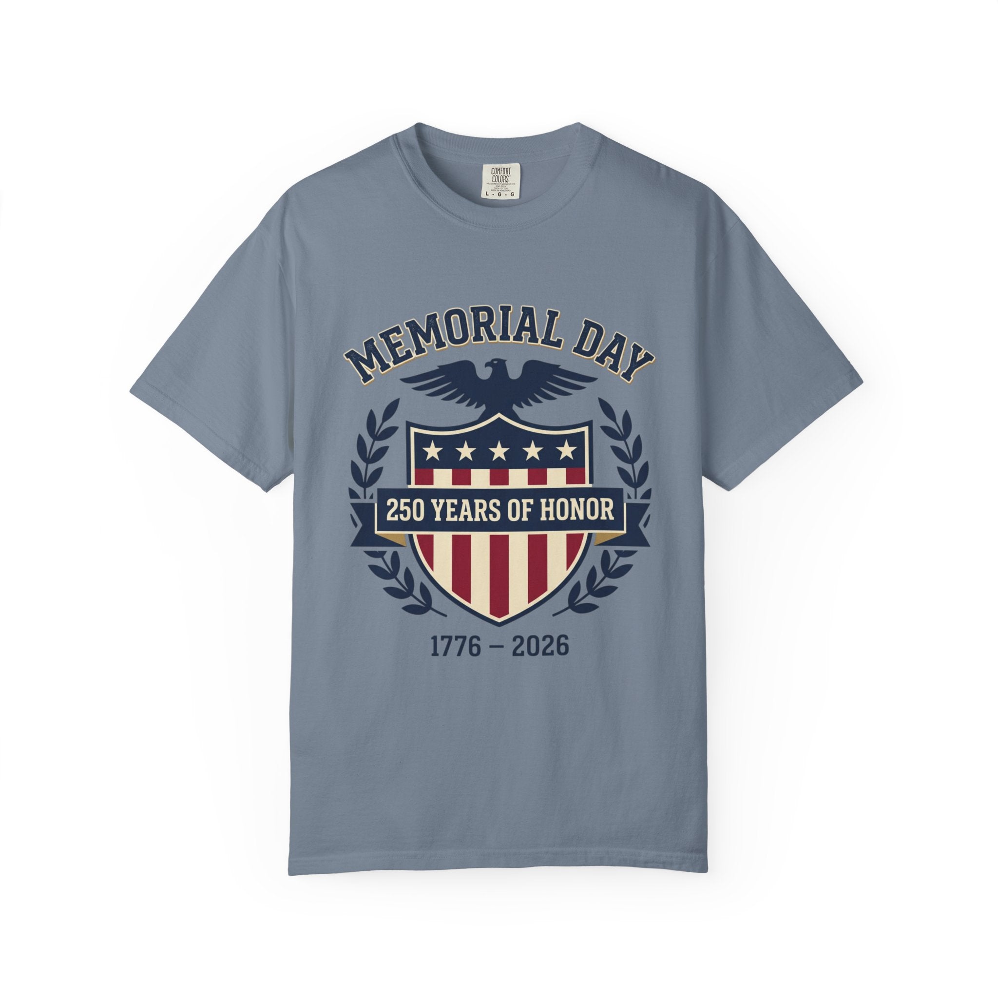 Memorial Day Shield T-Shirt — "250 Years of Honor 1776–2026" Patriotic Tee
