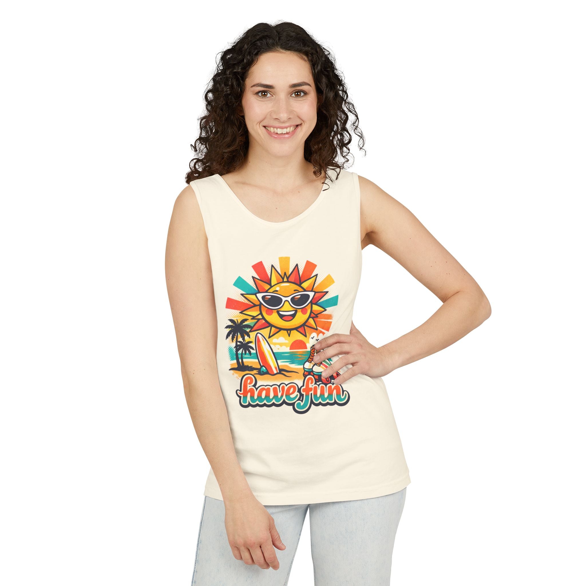 Have Fun Beach Tank Top — Retro Sunglasses Sun Surf Summer Graphic Tank