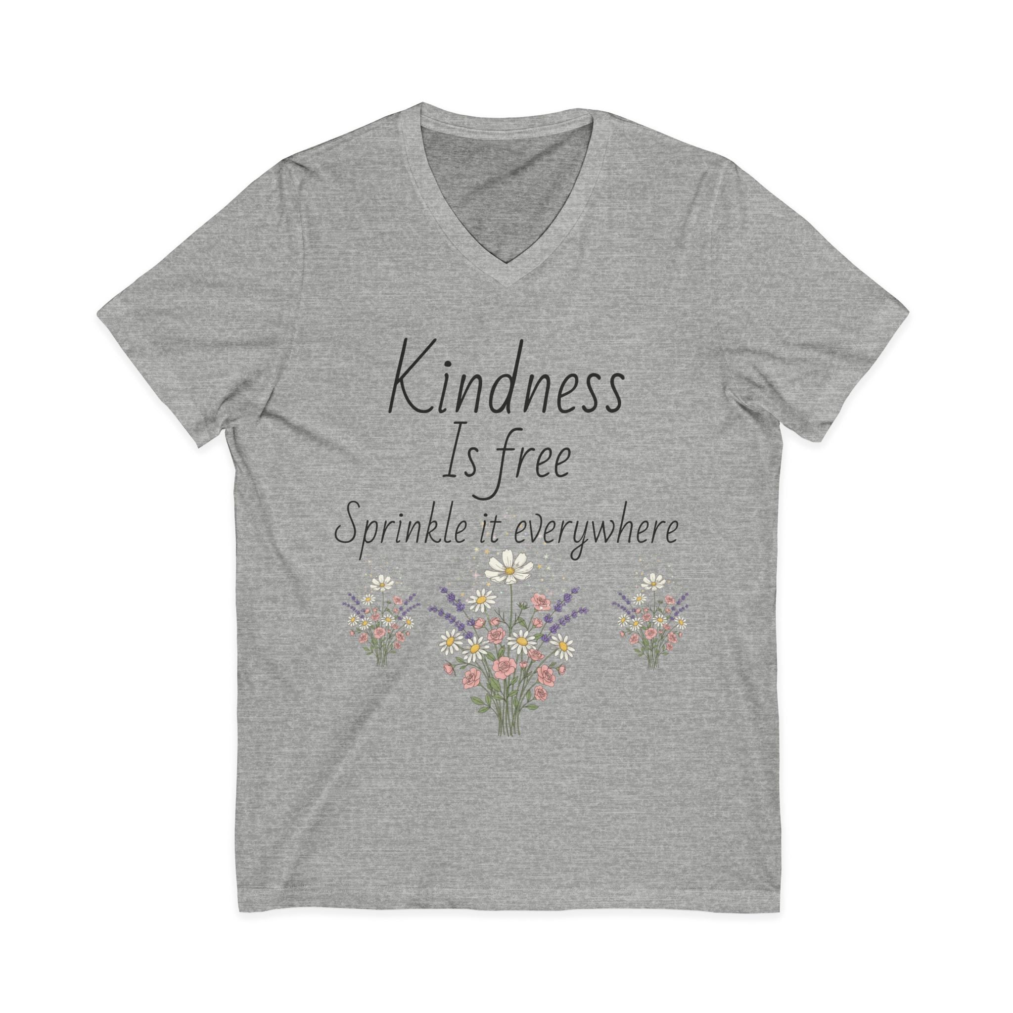 Kindness Sprinkle V-Neck Tee — "Sprinkle It Everywhere" Inspirational Graphic Shirt