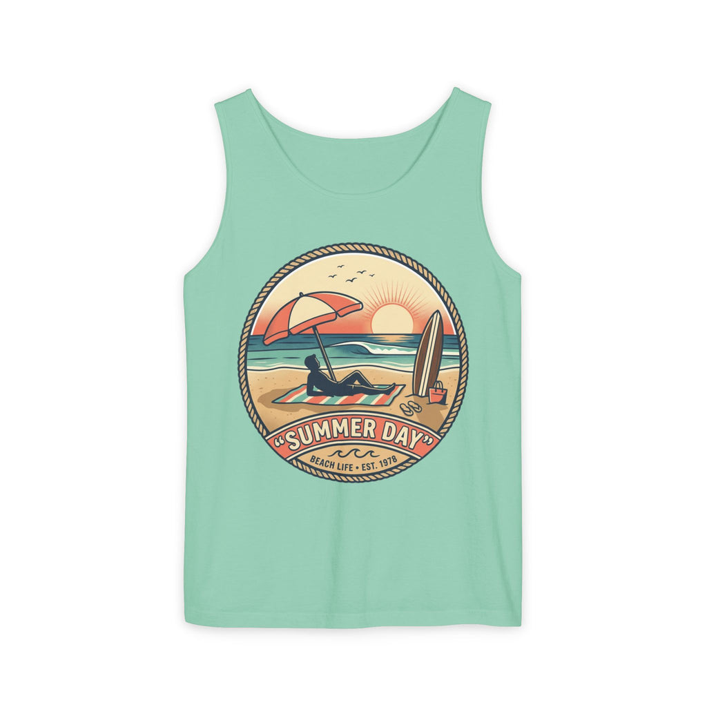 Summer Day Beach Tank Top — Retro Surf Paradise Design