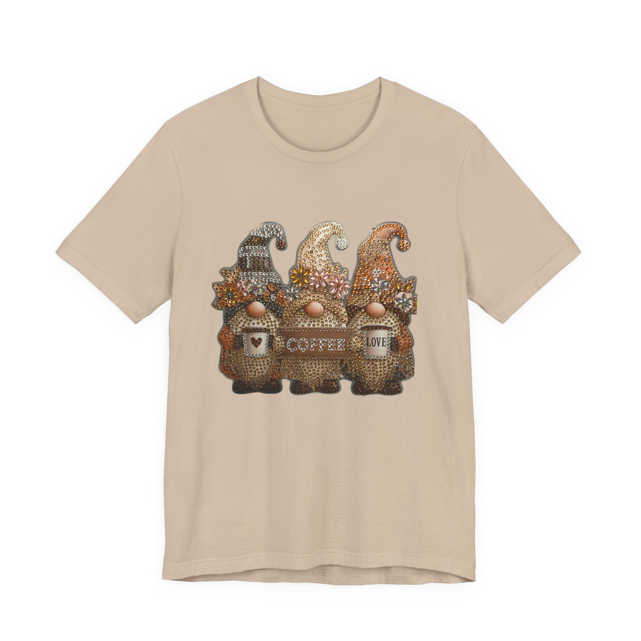 Coffee Gnome T-Shirt — Cozy Rustic Gnomes with 'Coffee' Sign