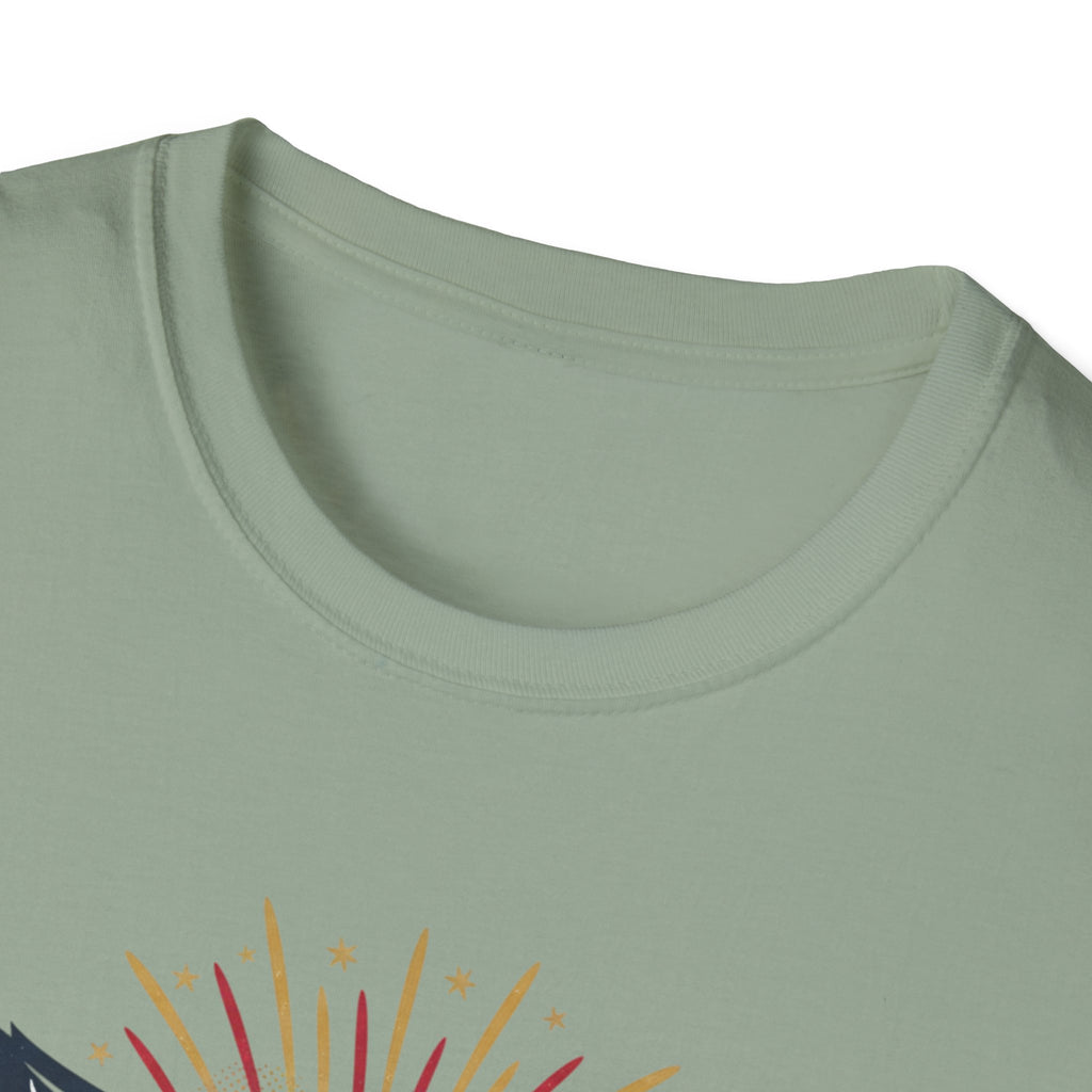 Patriotic Eagle T-Shirt — American Flag & Fireworks Graphic