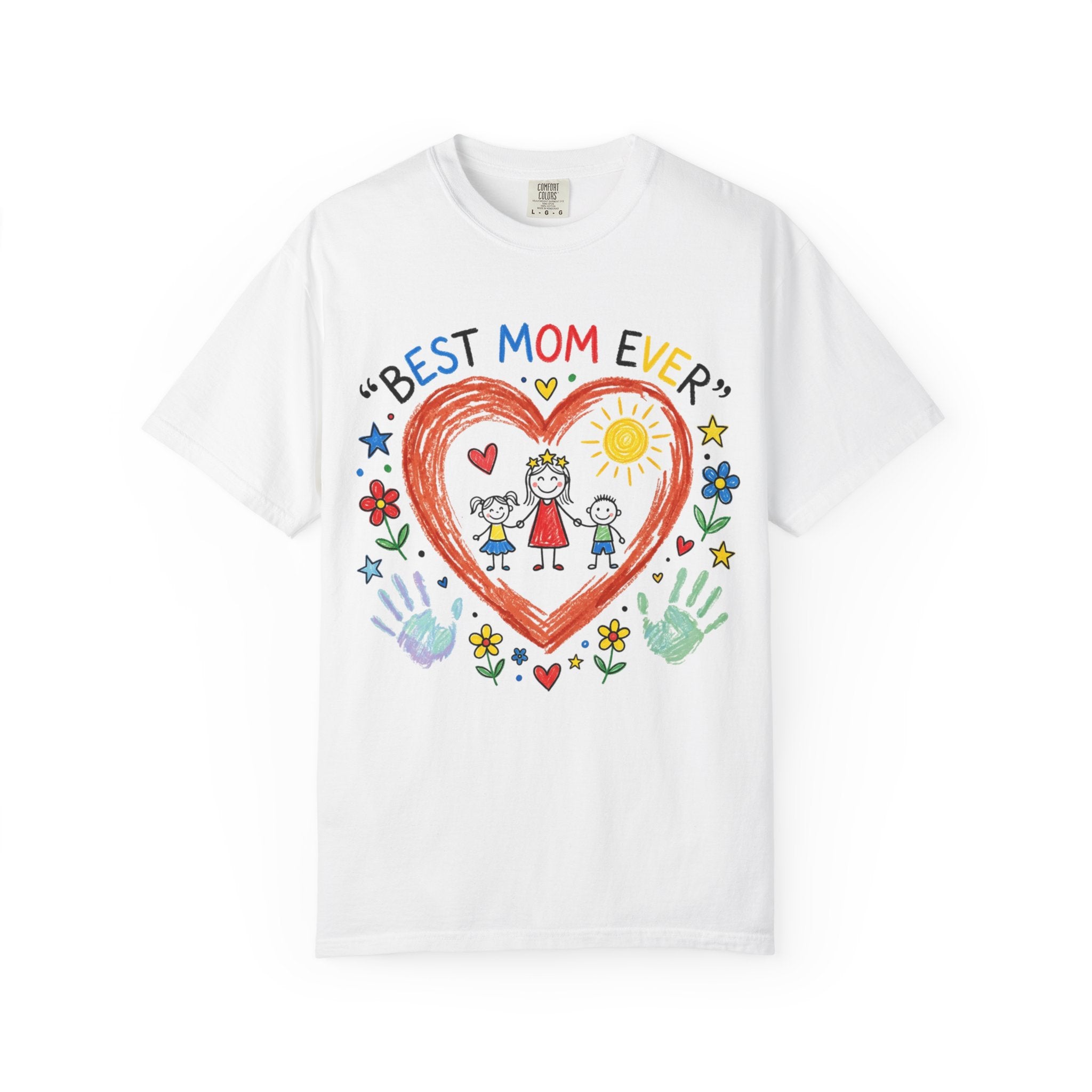 Best Mom Ever T-Shirt — Cute Kids’ Handprint Heart Mother’s Day Tee