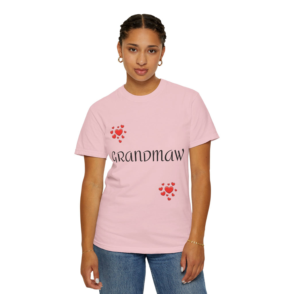 Grandmaw Heart Tee — 'GRANDMAW' Script T-Shirt with Red Heart Accents