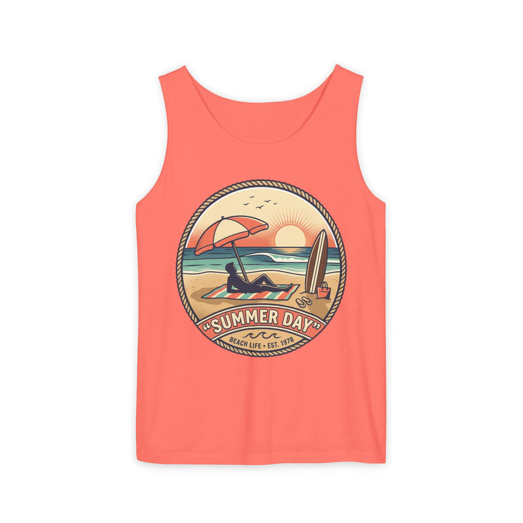Summer Day Beach Tank Top — Retro Surf Paradise Design