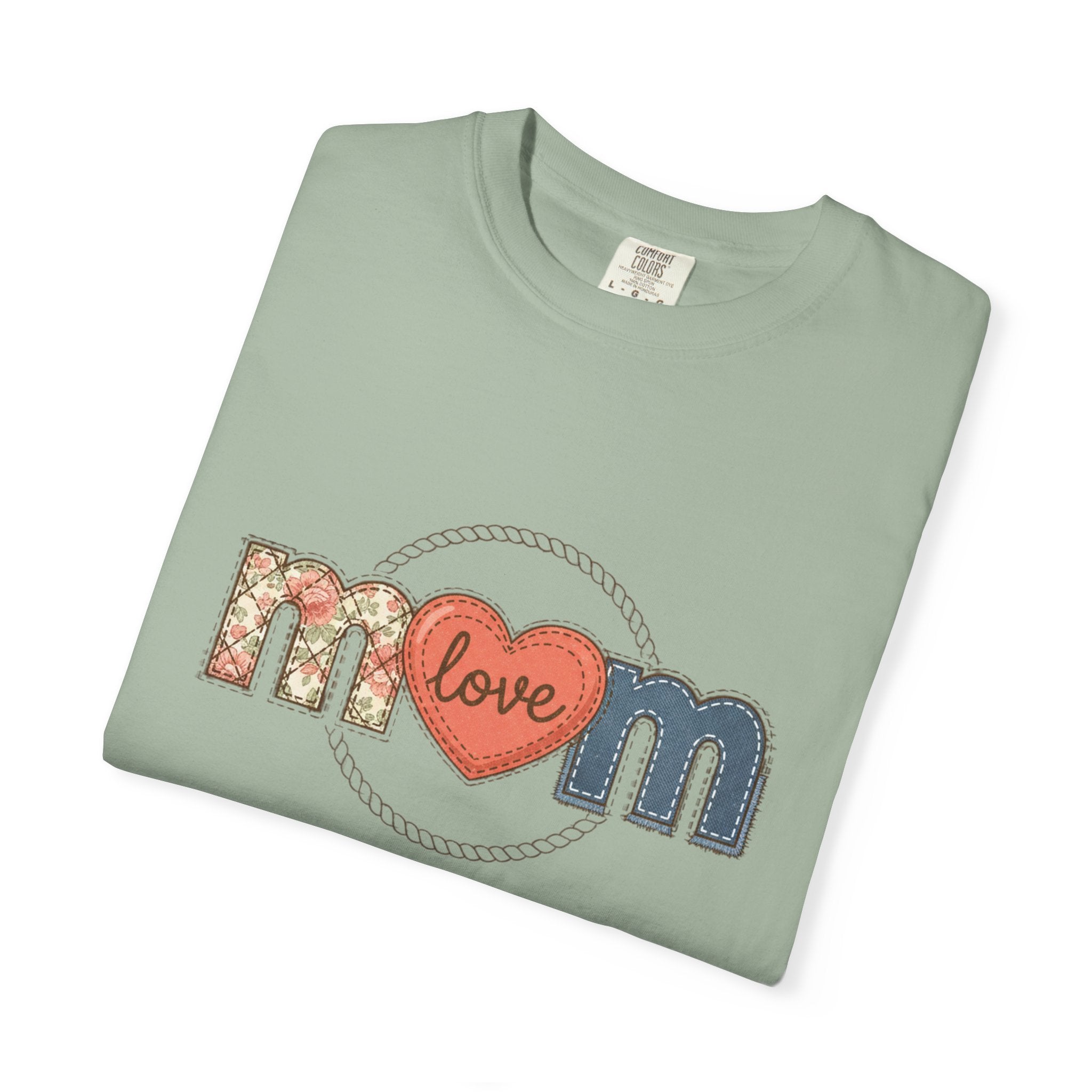 Mom Faux Love T-Shirt –Faux Floral Heart Mother's Day Tee