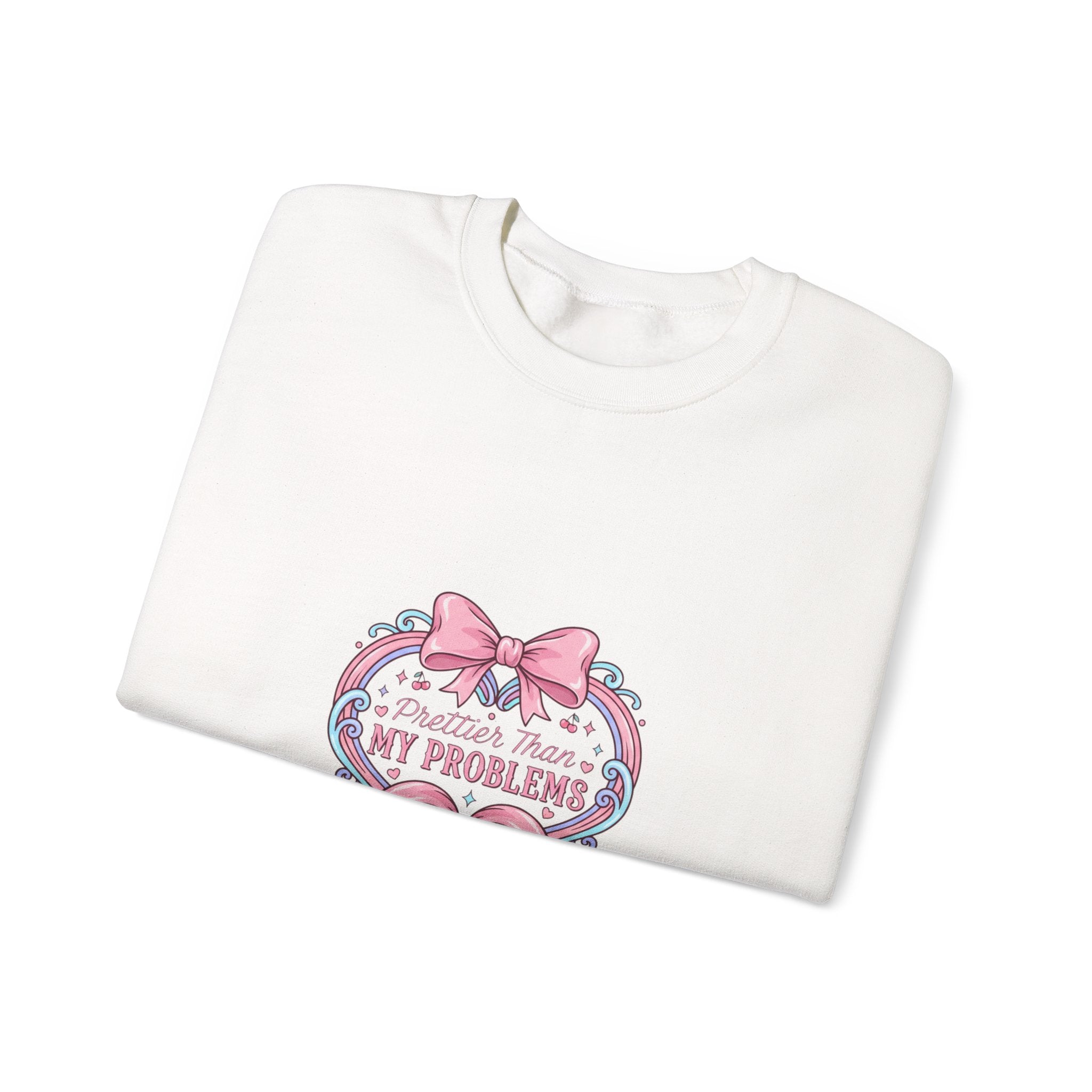 My Problems Heart Ribbon Sweatshirt | Coquette Ribbon Art, Pastel Humor