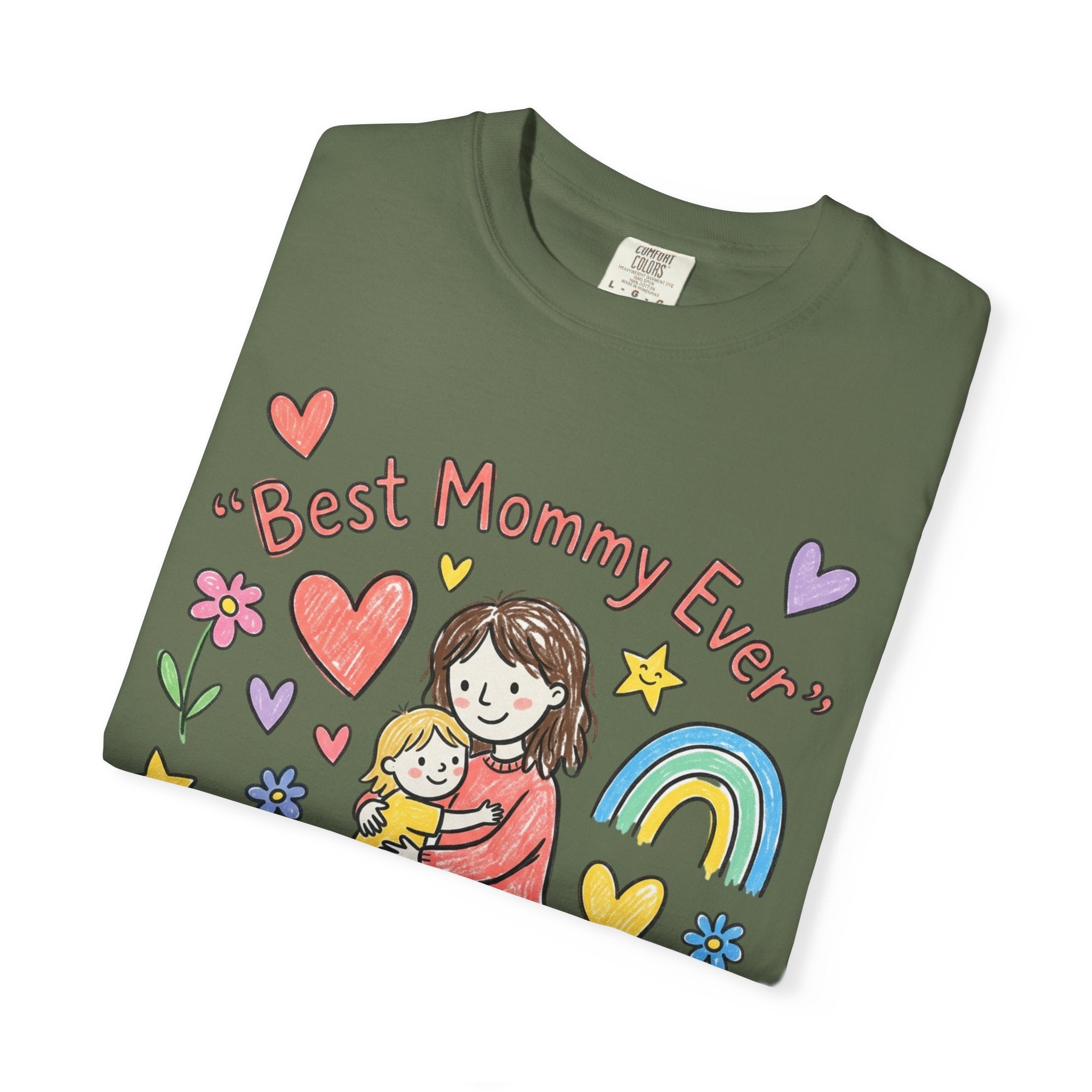 Best Mommy Ever T-Shirt — Cute Rainbow Hearts Mother's Day Tee
