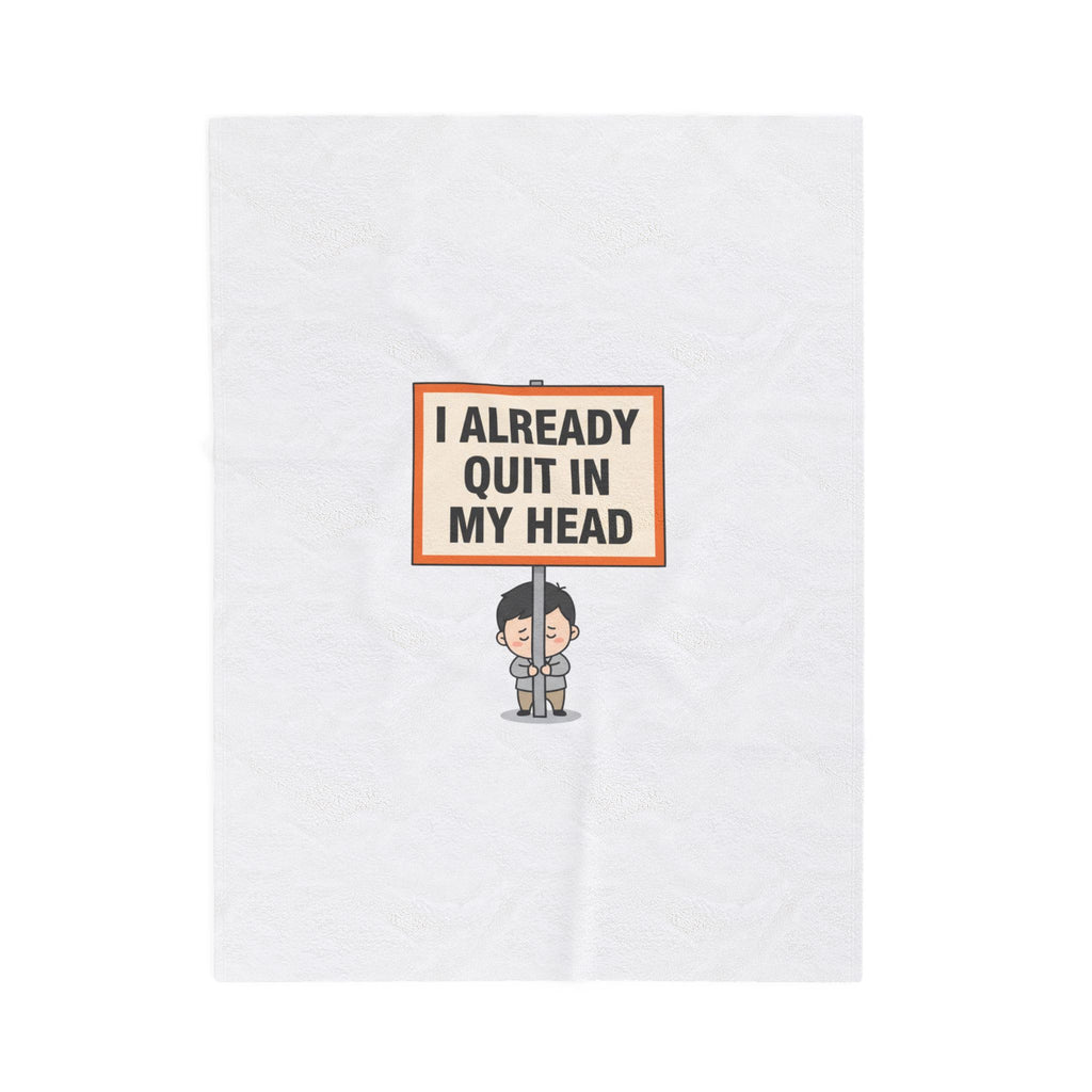 Tiny character holding sign blanket | Velveteen Plush Blanket, protest sign meme