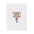 Tiny character holding sign blanket | Velveteen Plush Blanket, protest sign meme