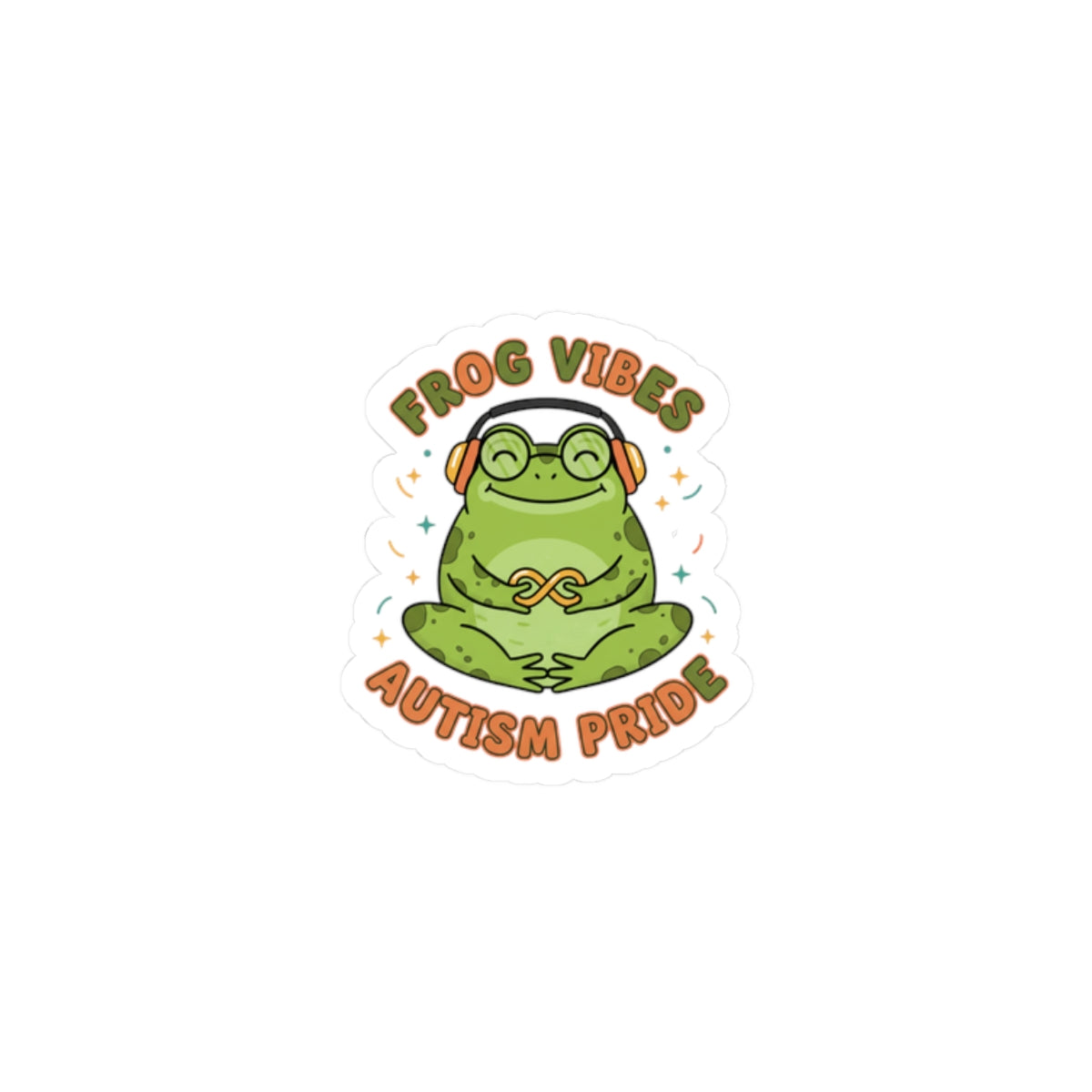 Frog Vibes Autism Pride Sticker | neurodiversity pride, frog meme