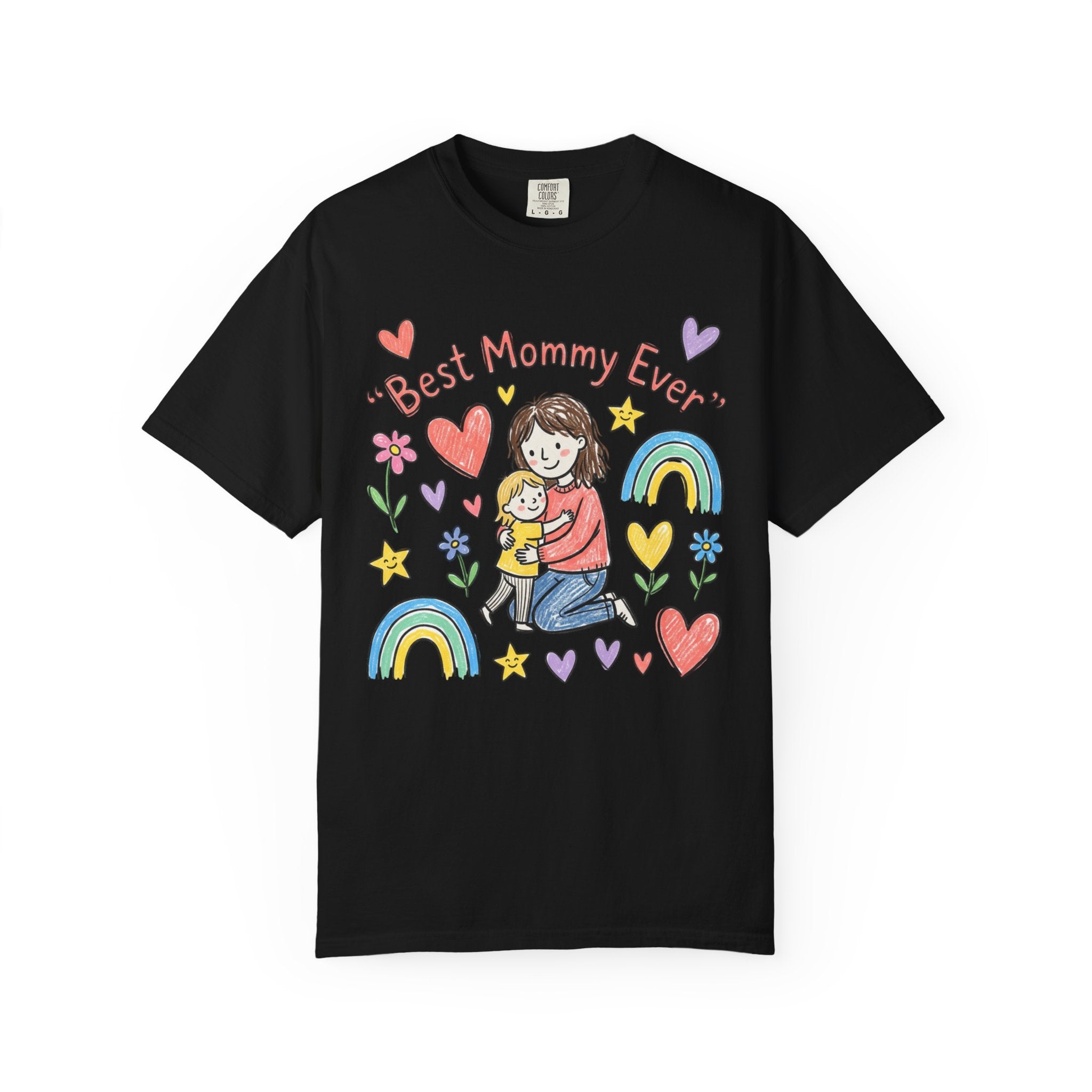 Best Mommy Ever T-Shirt — Cute Rainbow Hearts Mother's Day Tee
