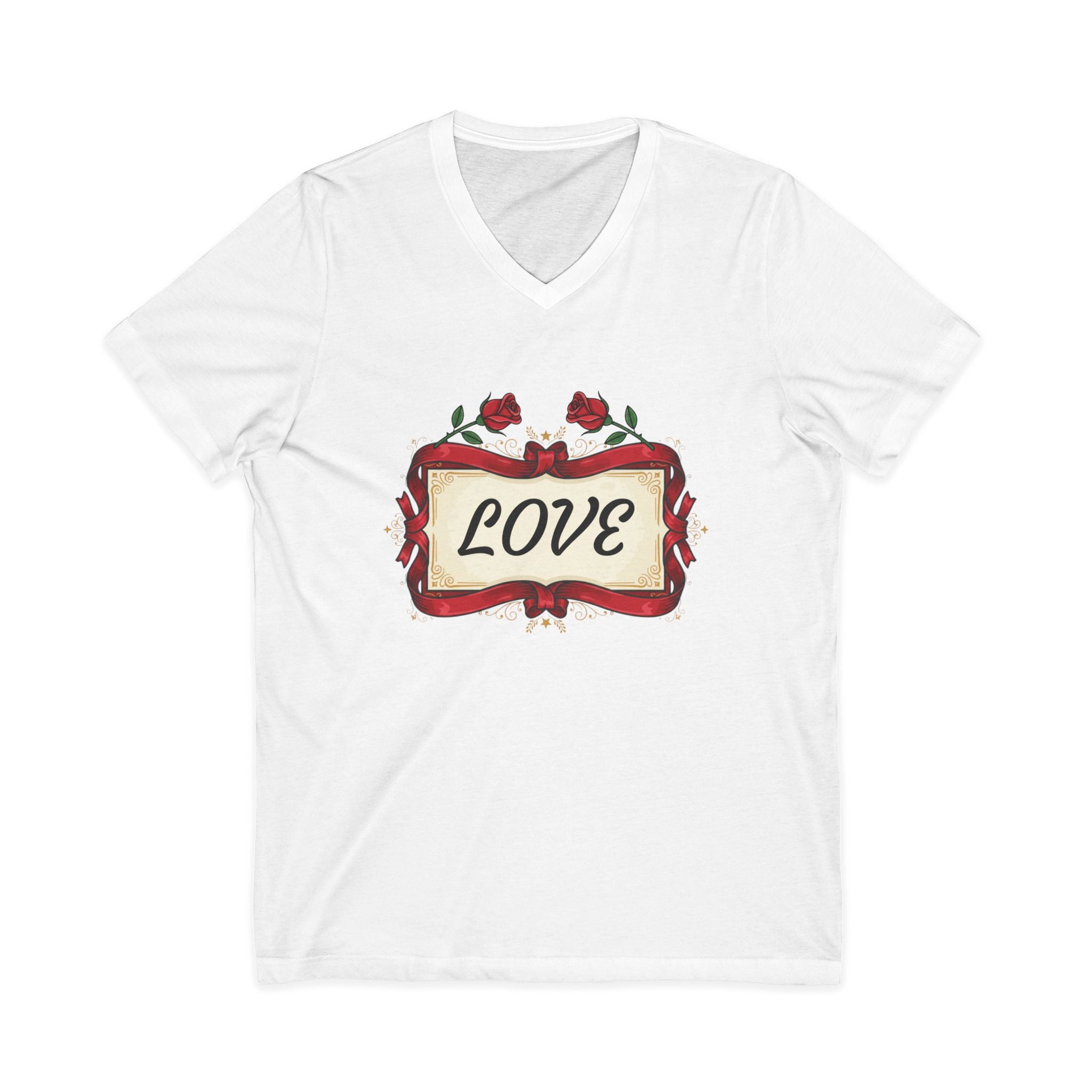 Love Red Roses V-Neck Tee
