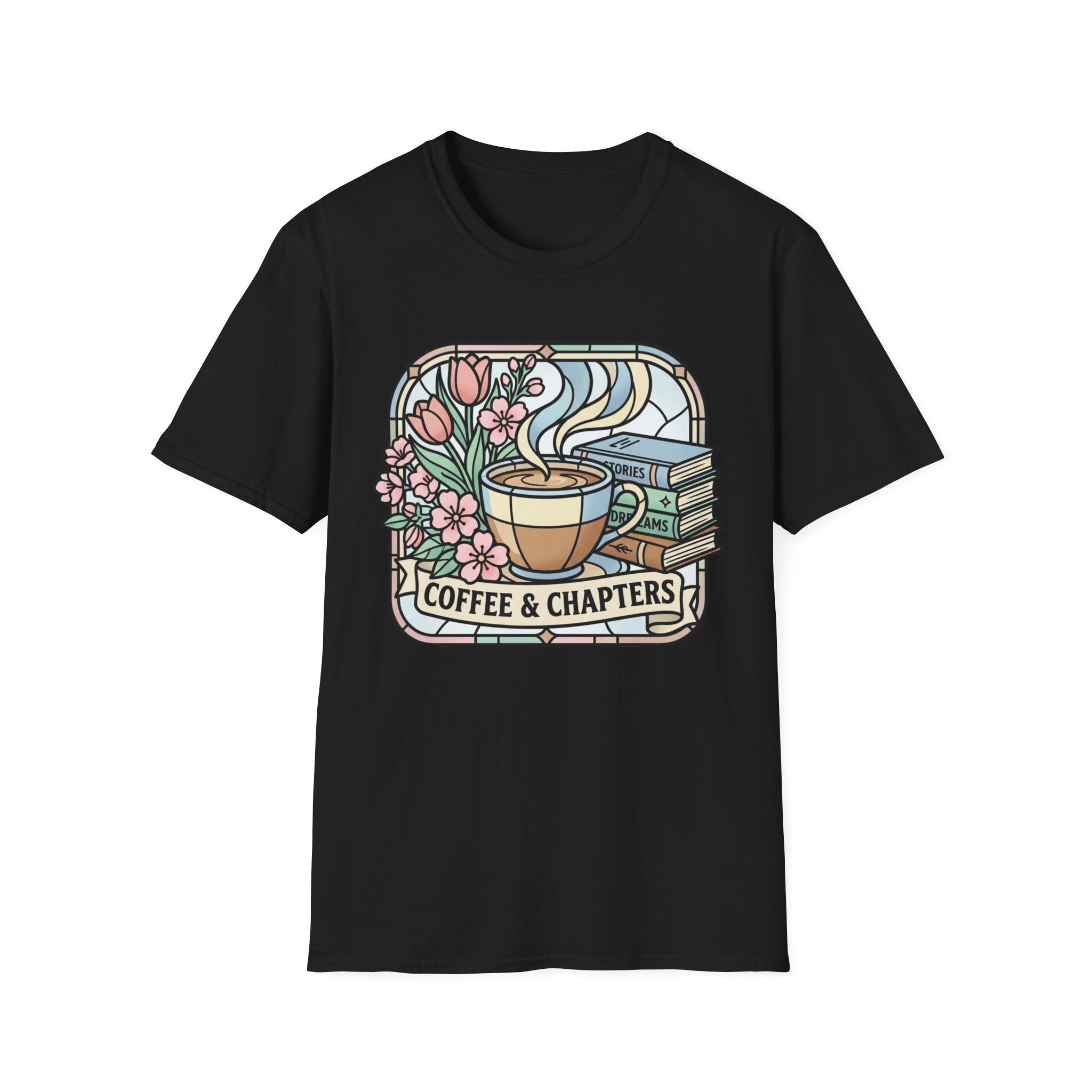 T-Shirt — "Coffee & Chapters" Cozy Book Lover Tee