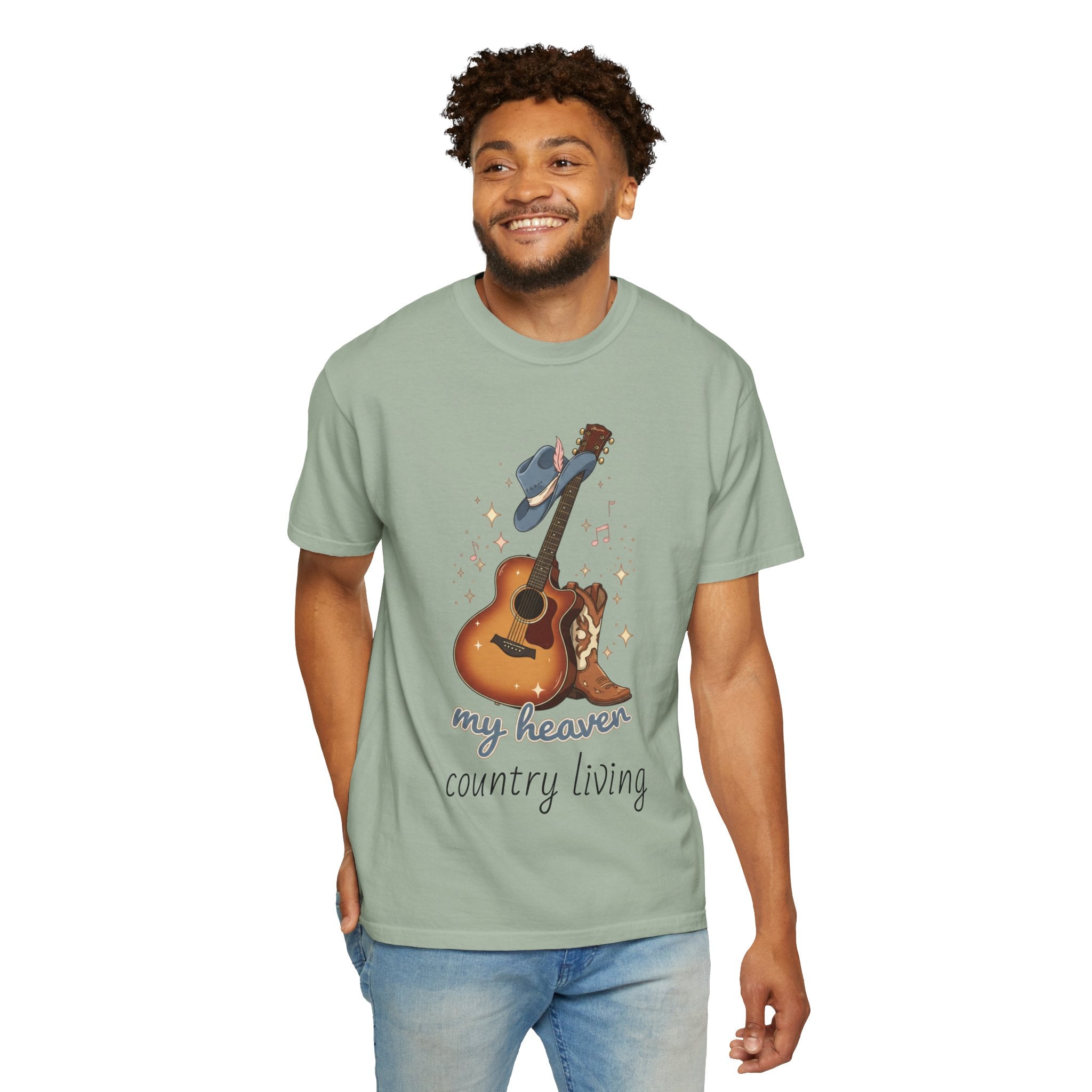 Country Music Guitar T-Shirt — "Country Is My Heaven" Graphic Tee