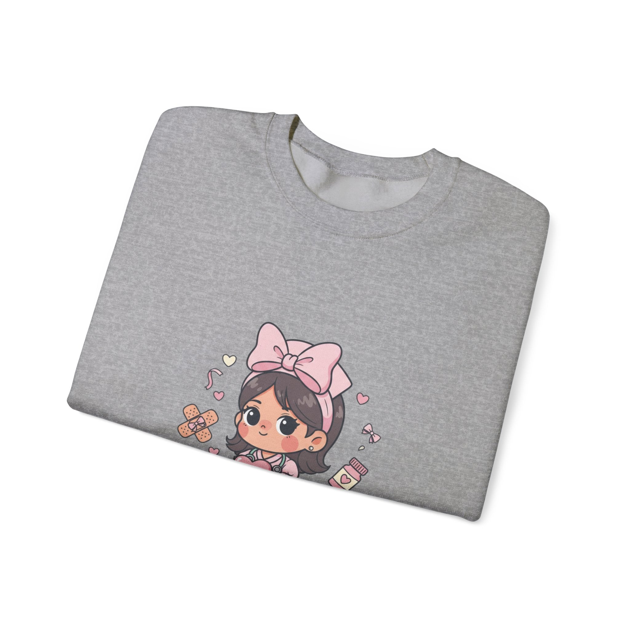 Cute Nurse Graphic Sweatshirt | pastel coquette medical, kawaii nurse merch