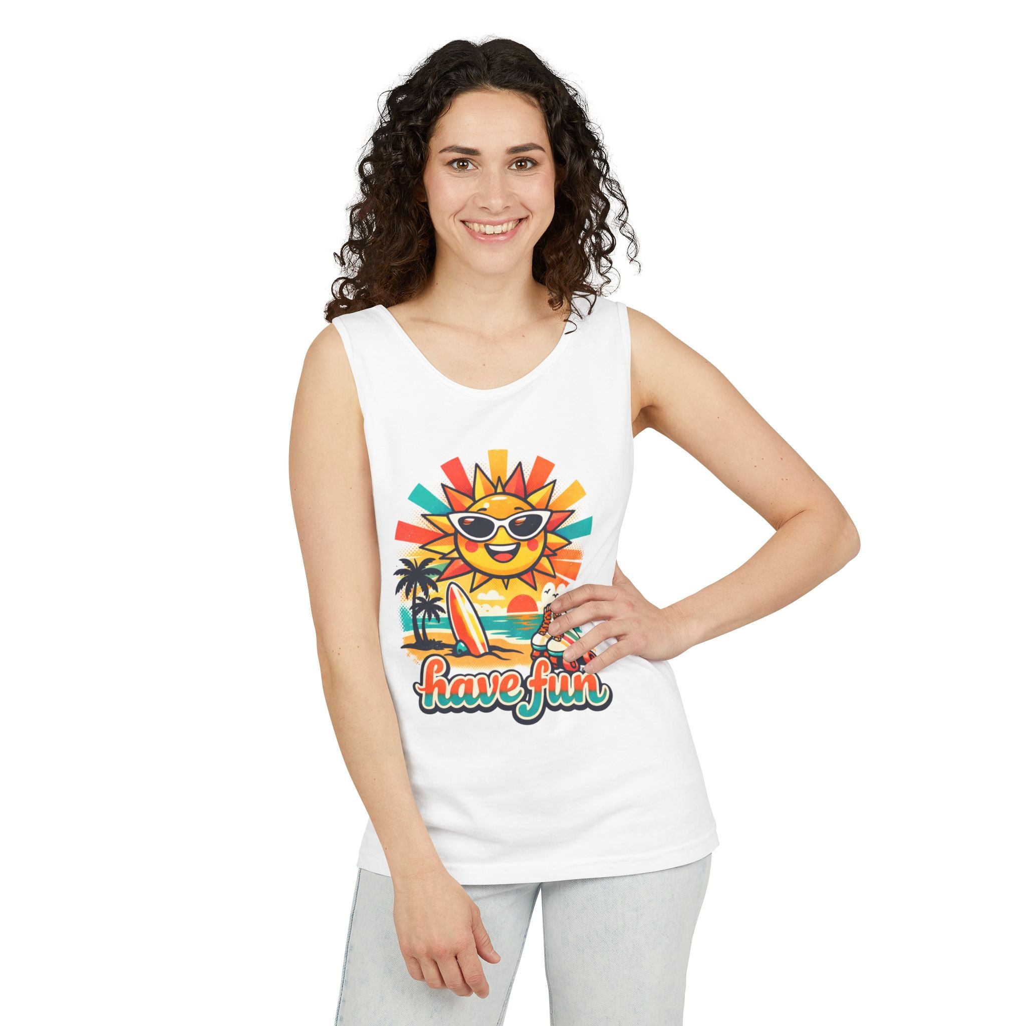 Have Fun Beach Tank Top — Retro Sunglasses Sun Surf Summer Graphic Tank
