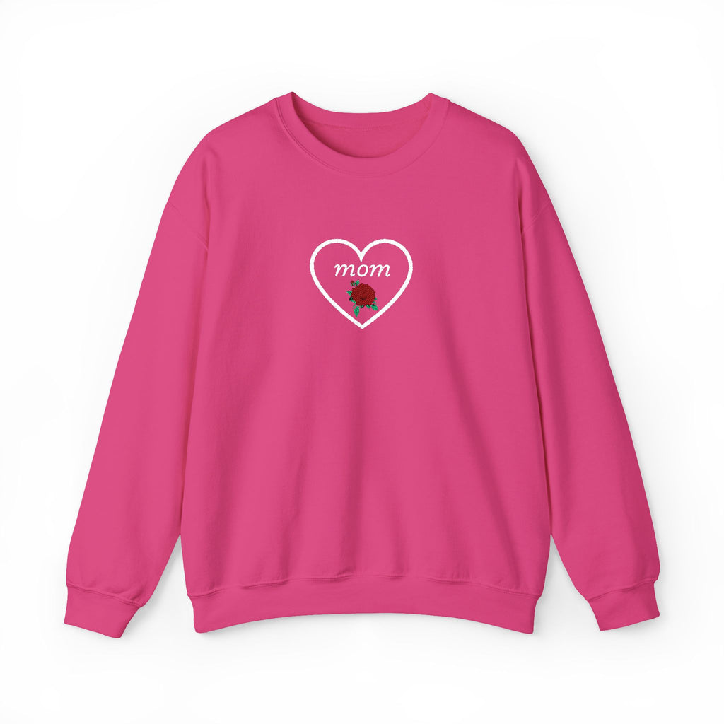 Mom Heart Rose Crewneck Sweatshirt — Mother's Day Gift