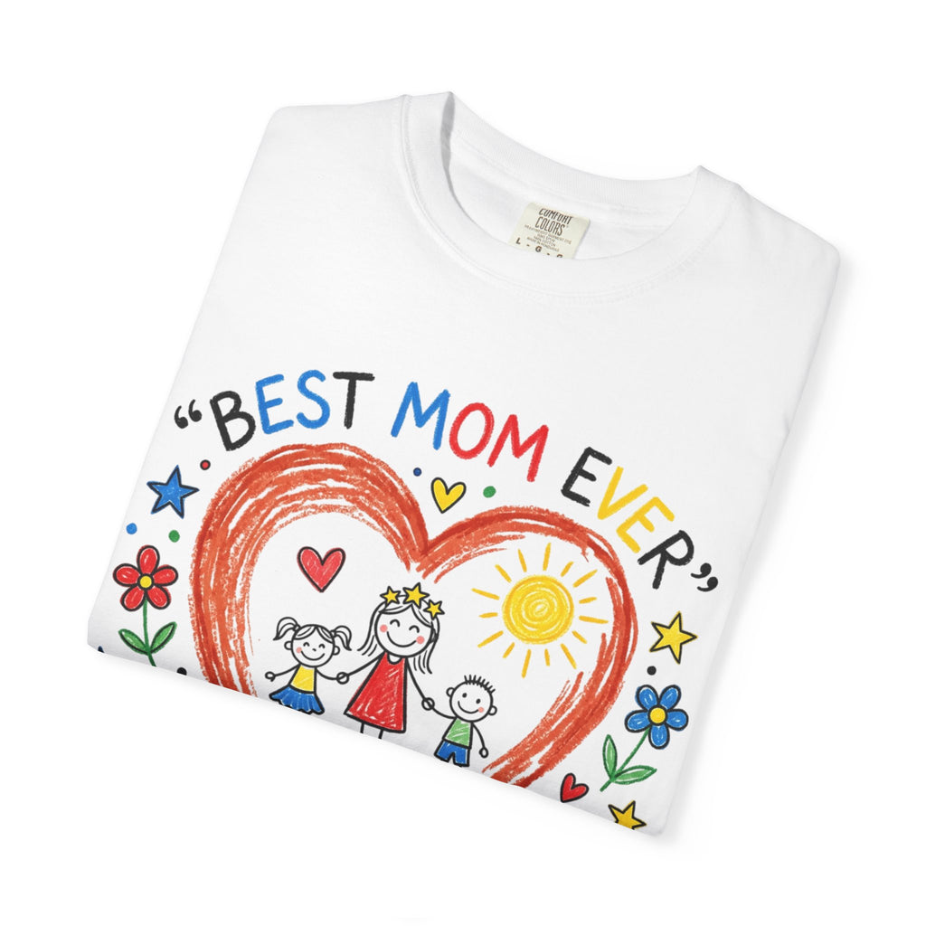 Best Mom Ever T-Shirt — Cute Kids’ Handprint Heart Mother’s Day Tee