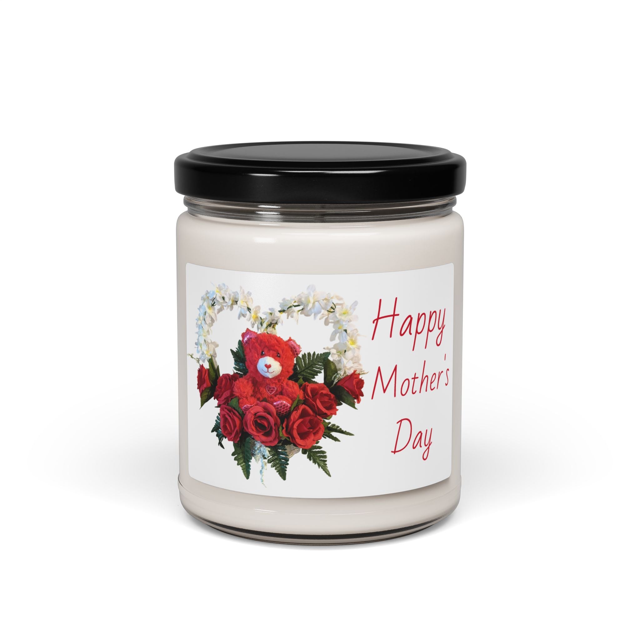 Soy Candle — "Happy" Floral Heart Scented Jar (9oz)
