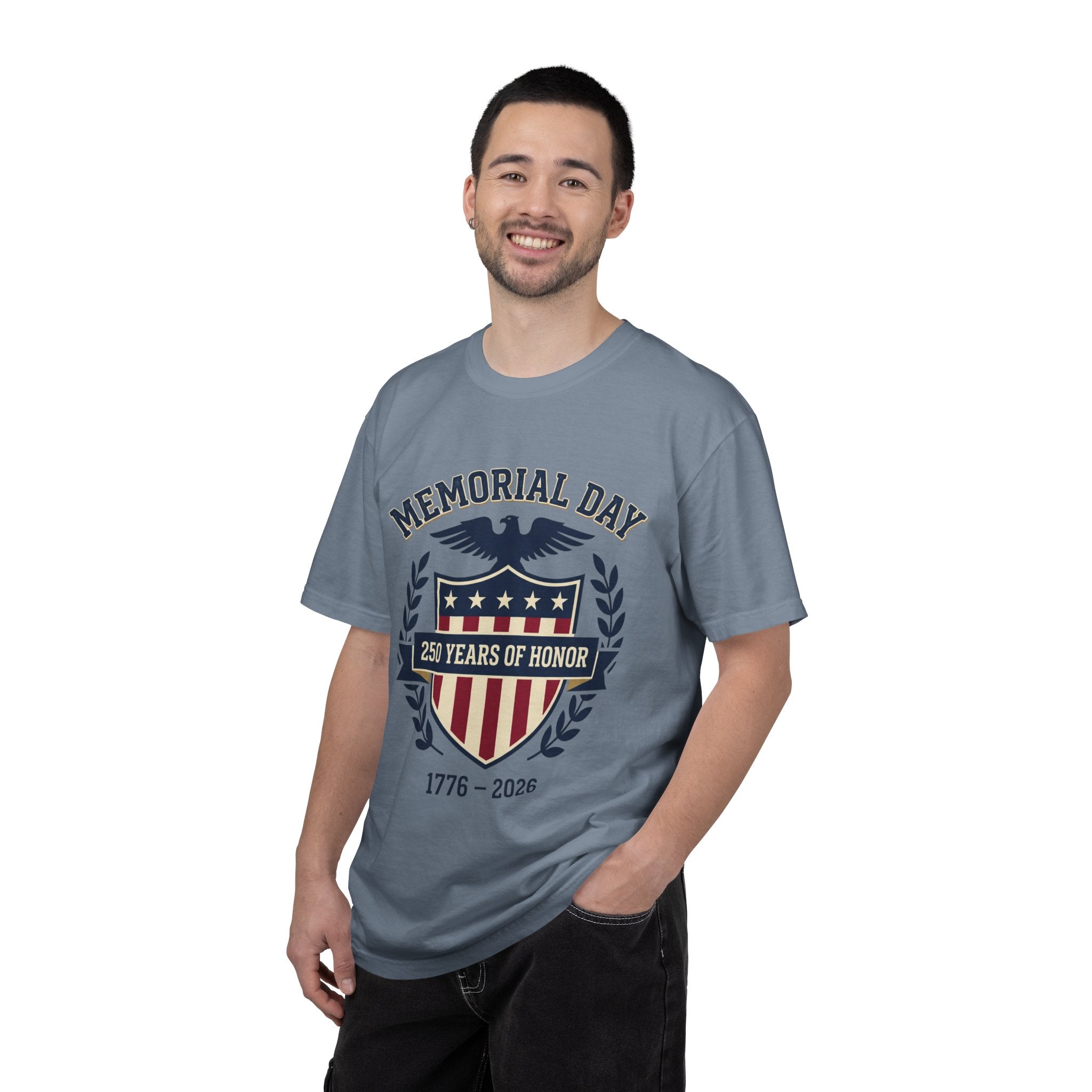 Memorial Day Shield T-Shirt — "250 Years of Honor 1776–2026" Patriotic Tee
