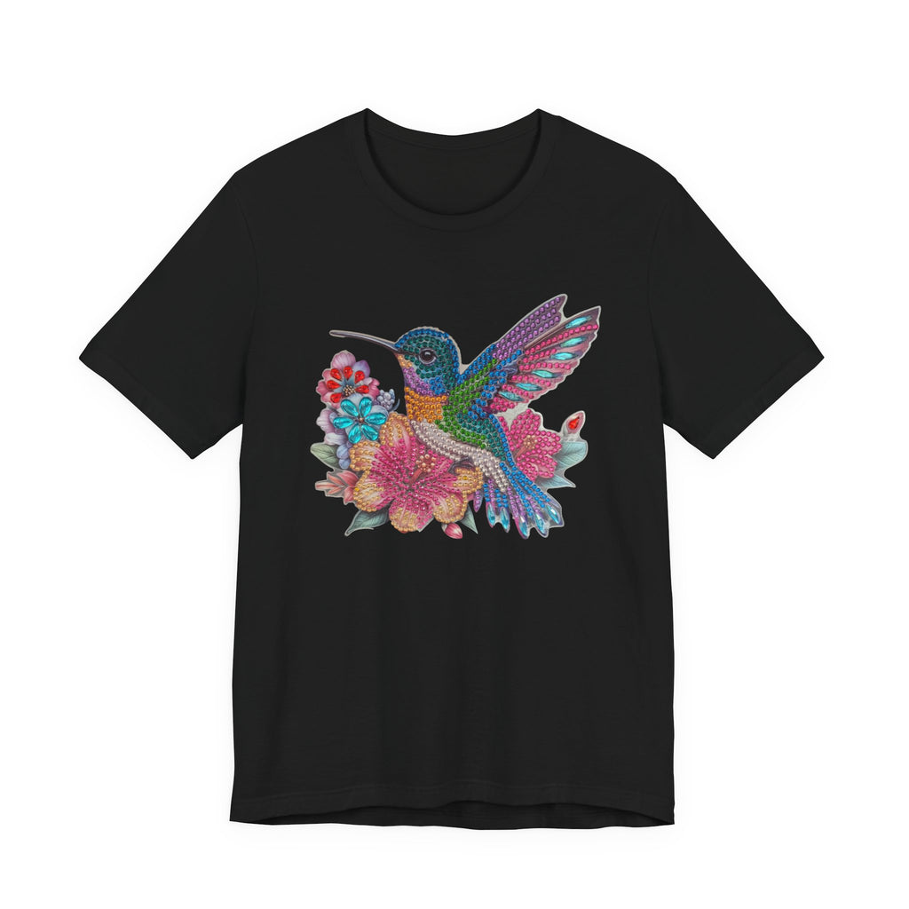 Hummingbird Floral Tee — Colorful -Style Bird Graphic T-Shirt
