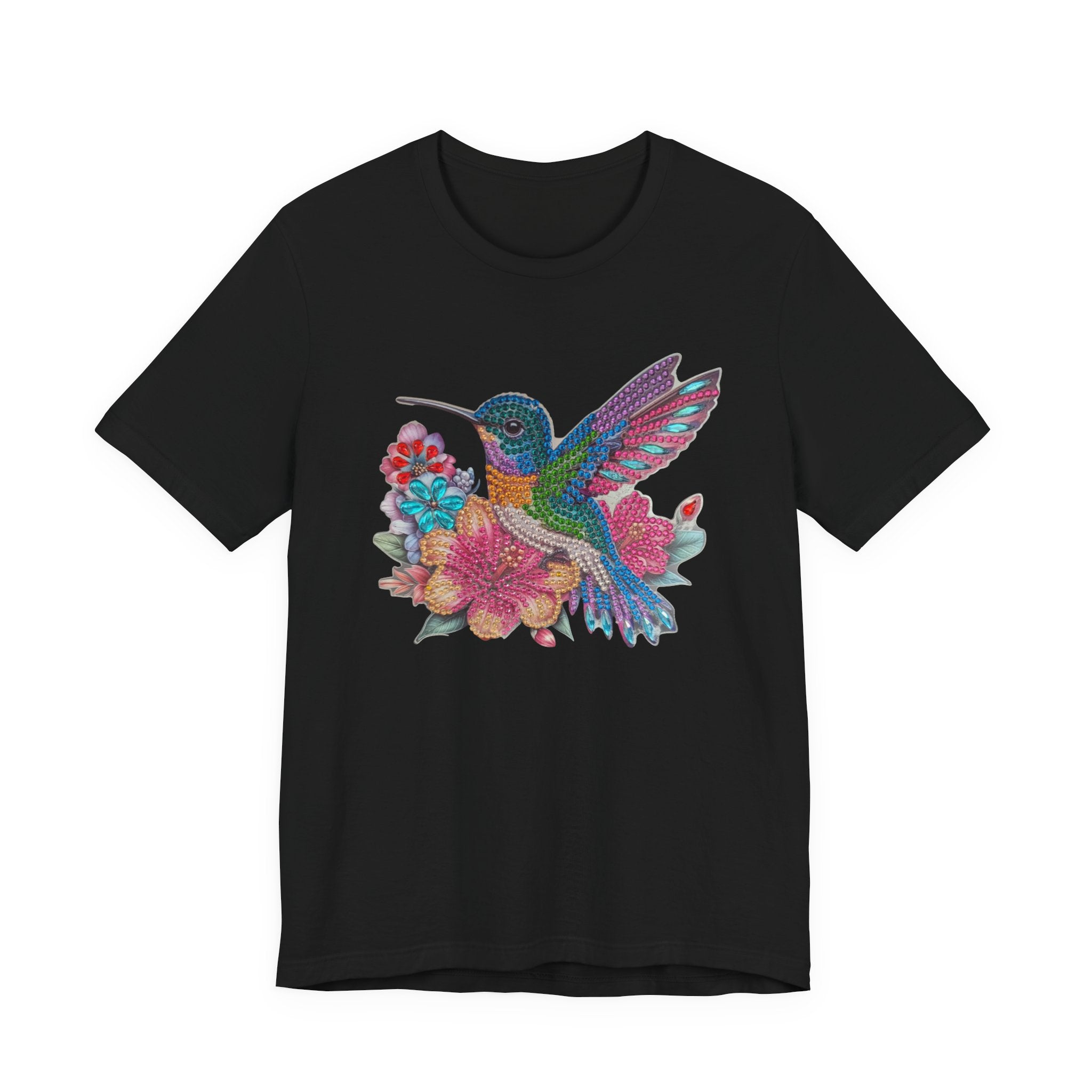 Hummingbird Floral Tee — Colorful -Style Bird Graphic T-Shirt